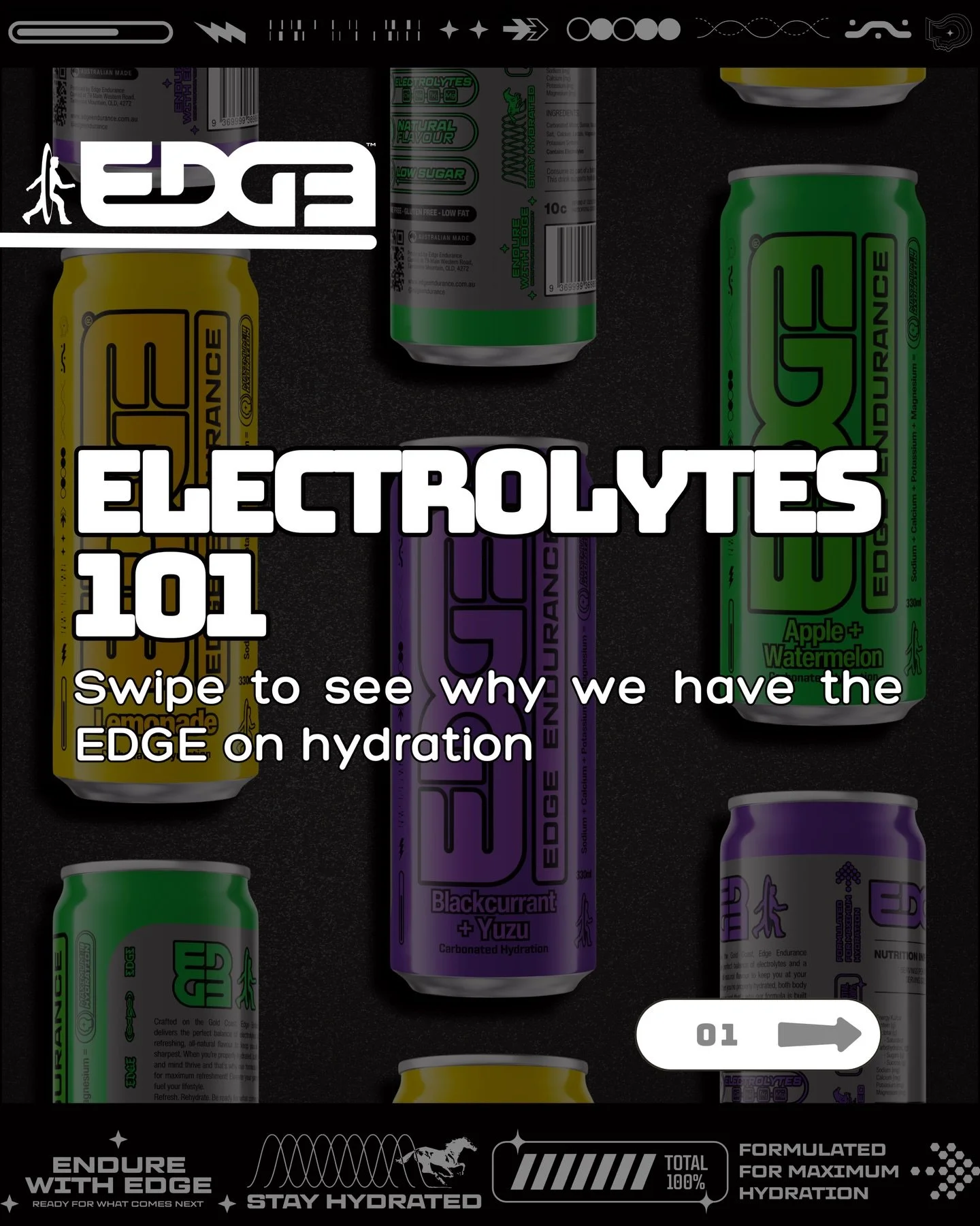 Hydration is just the beginning 💧 
Electrolytes are the real MVPs when it comes to performance, recovery, and avoiding that dreaded mid-session crash 💪🏼 

Water can&rsquo;t do it all. But Edge Endurance can.