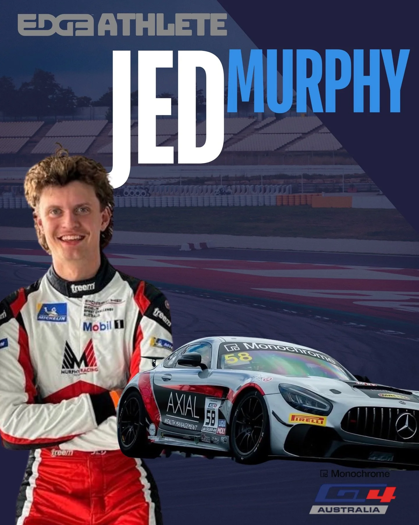 We are proud to welcome GT4 standout Jed Murphy to the EDGE Athlete crew 🏁🔥

Full throttle, precision driving, and no limits &ndash; he&rsquo;s out here chasing podiums and pushing the pace every lap 💪🏁

We&rsquo;re stoked to be part of his journ