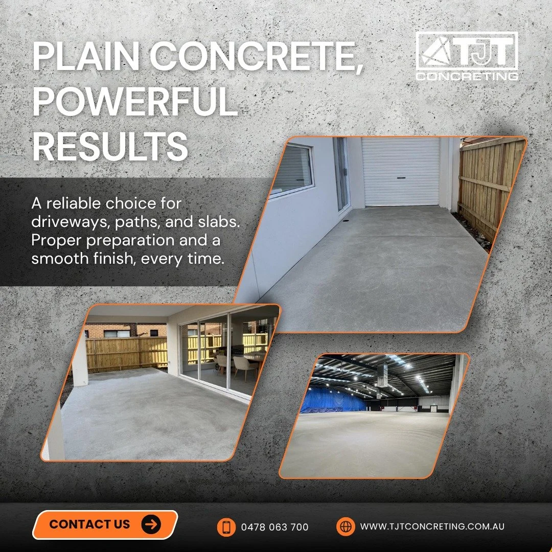 Often seen as a budget option for surrounding your home, but here's what they don't say! Clean, sharp and built to last,  you can&rsquo;t go wrong with plain concrete! 
Low maintenance, high durability, and a timeless finish that suits any space.

#P