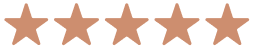 Five brown star icons arranged in a horizontal row.
