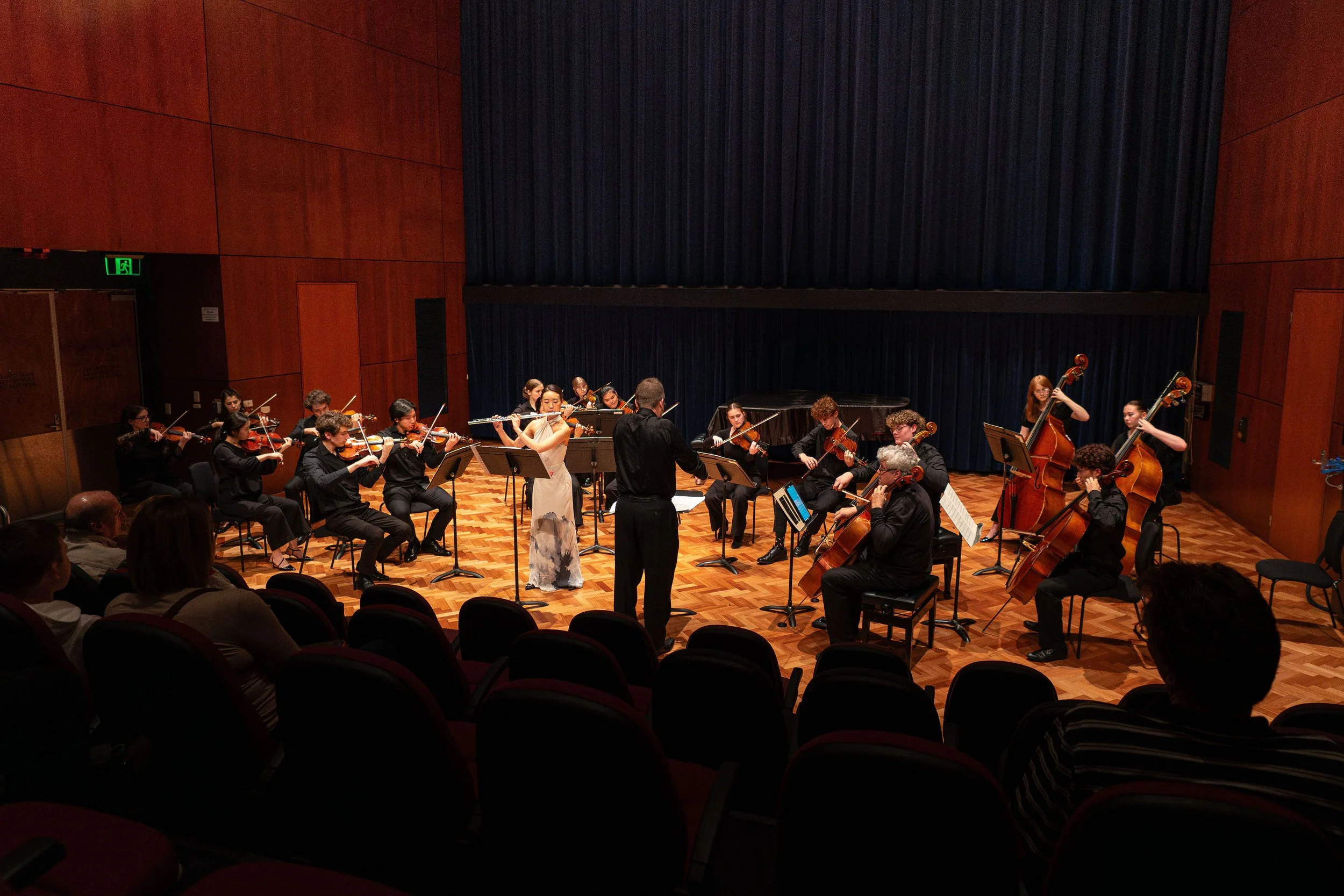 Performance of André Jolivet's Flute Concerto (1949) at QCGU. Photography by Anthony Lazaro.