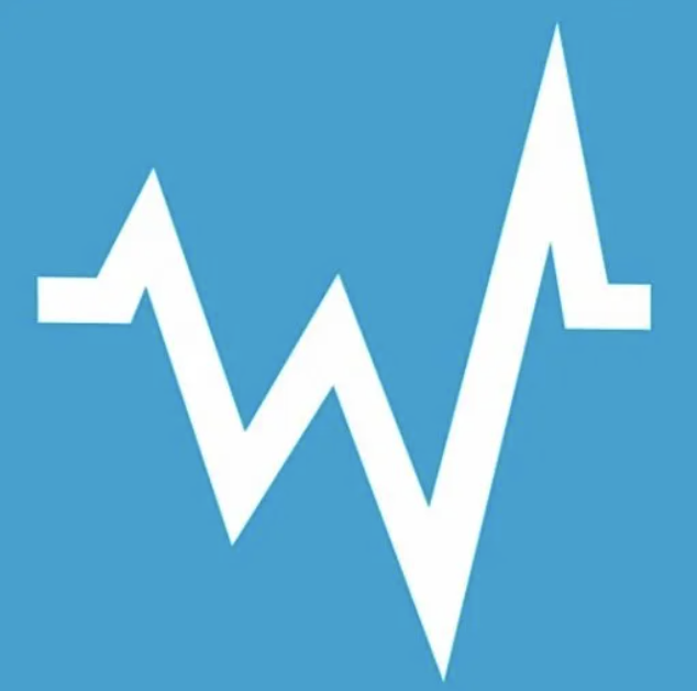 White zigzag line on a blue background