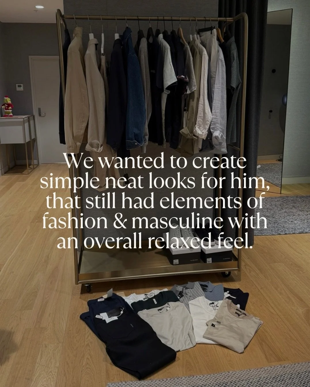 We did quite a decent wardrobe edit last week, and we assessed that Mark pretty much needed a good core capsule wardrobe with smart casual the genre.

Marks wardrobe had a lot of stripes, and a lot of the same brands, so today was introducing him to 