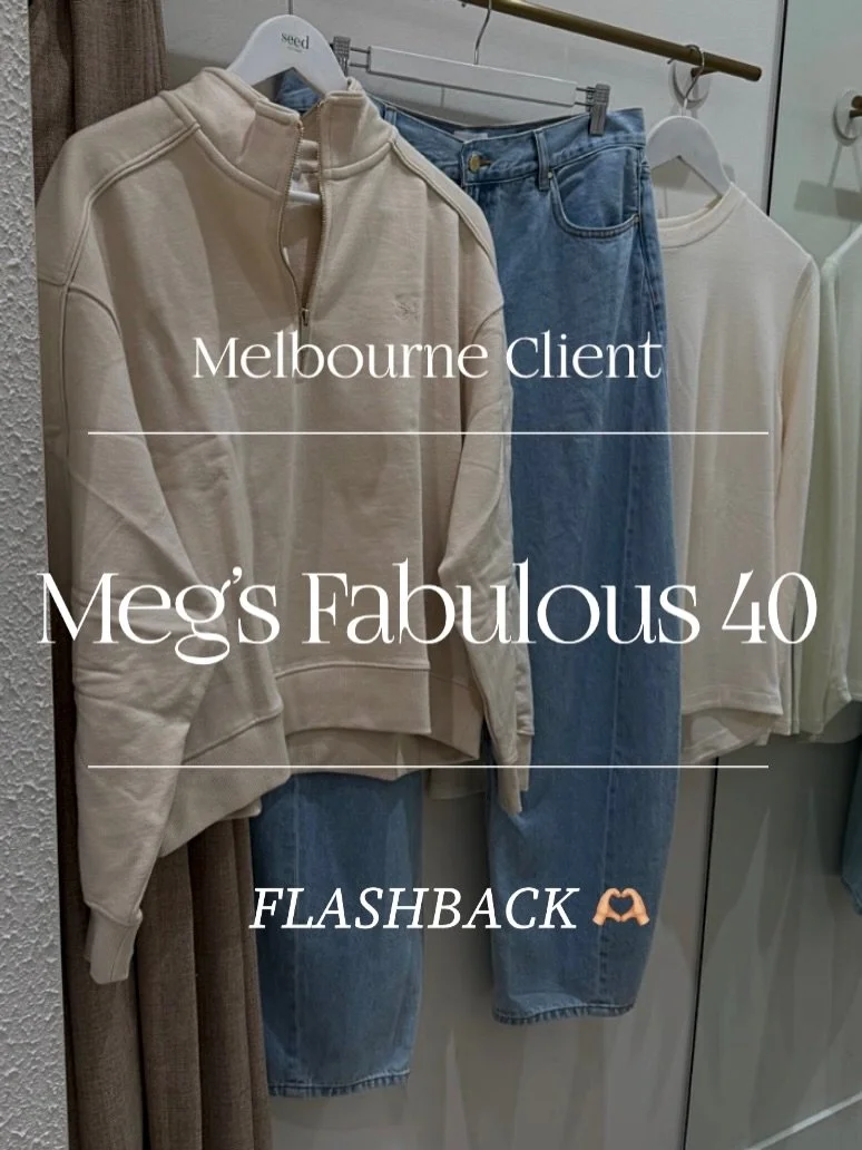 Meg&rsquo;s Birthday Style Moment

Flashback a few months ago to styling my gorgeous long‑time client Meg in Melbourne 🤍
 We were shopping for a milestone 40th birthday look &mdash; something that felt fabulous, confident, and completely her. 

We n