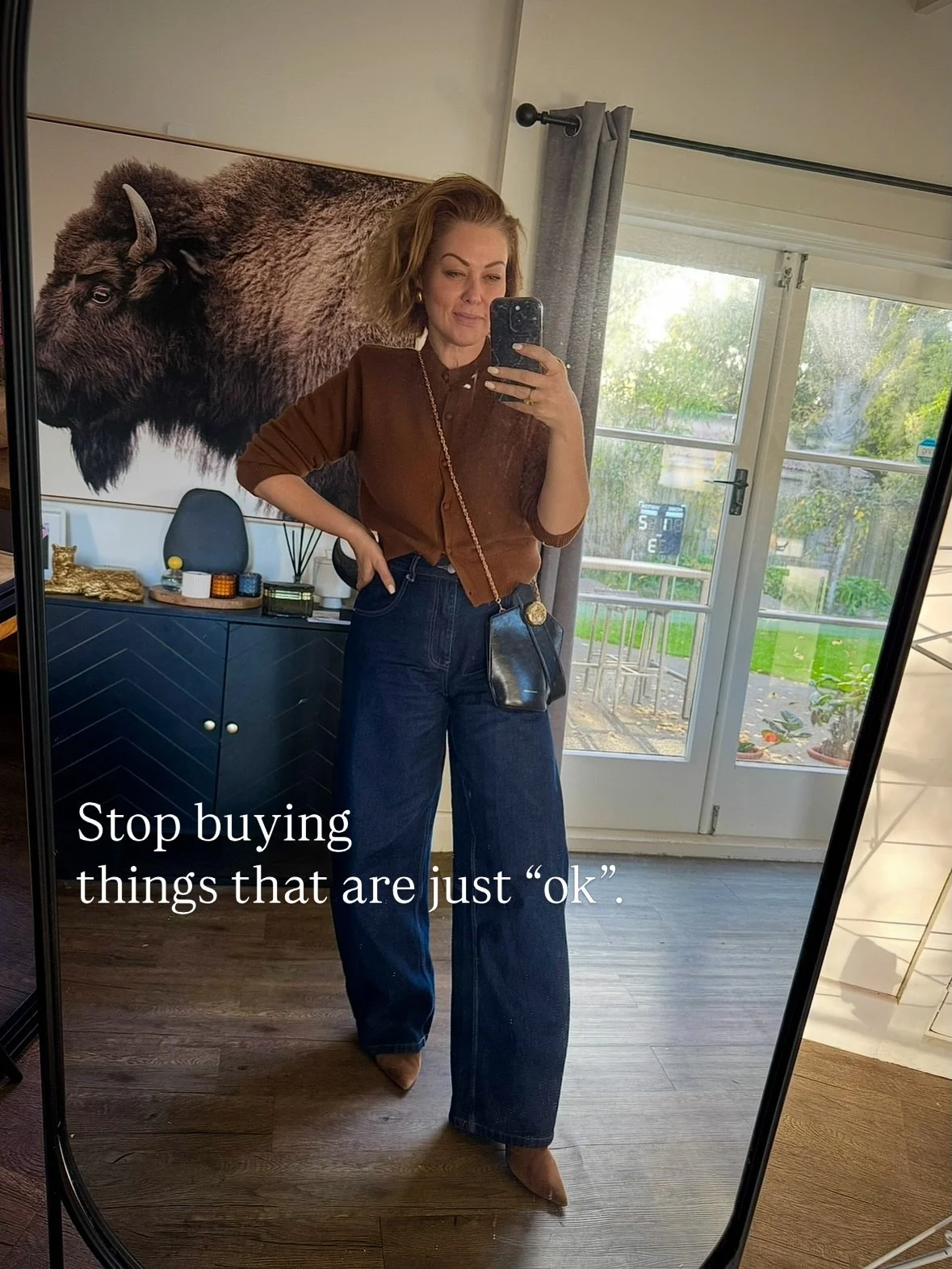 Buy for Love, Not Maybe
Here&rsquo;s something I see all the time in client wardrobes &mdash; and honestly, something I&rsquo;ve been guilty of myself.

We buy things that are just okay. A top that&rsquo;s fine. Pants that&rsquo;ll do. A shoe that&rs
