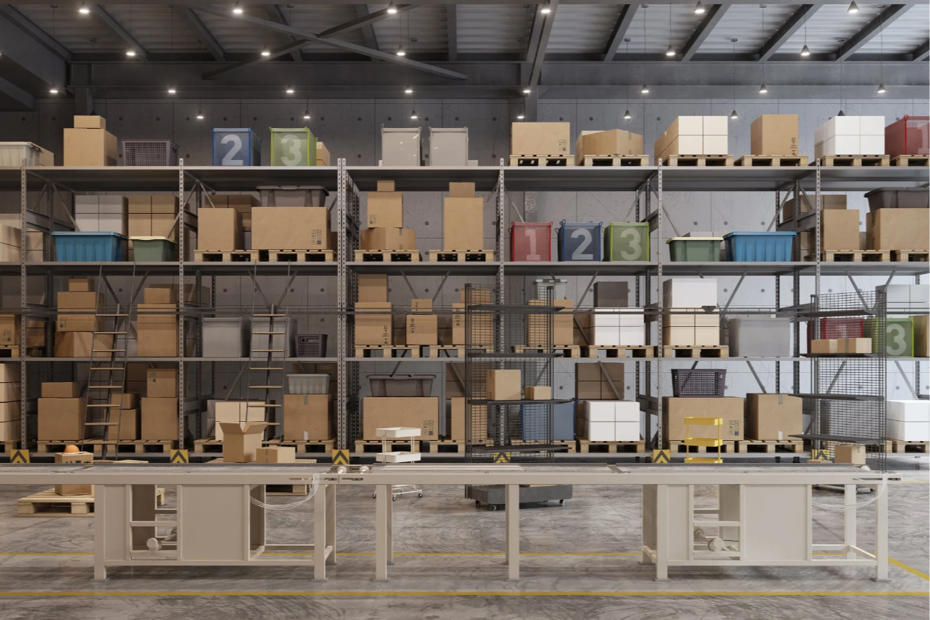 High-capacity warehouse facility for B2B payment terminal fulfilment, secure storage, and global POS distribution.