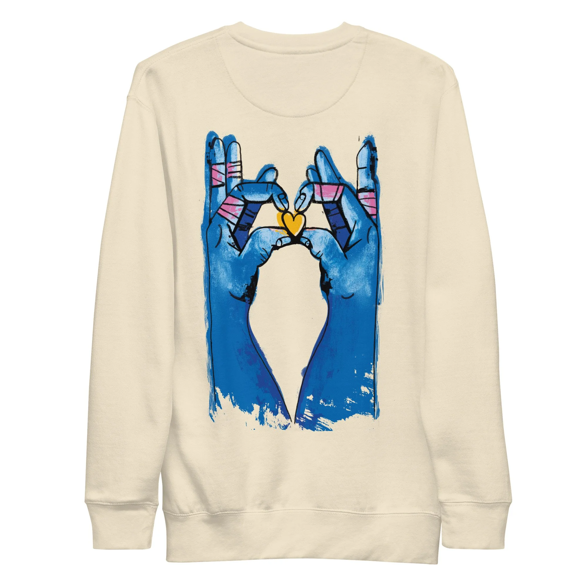 Get a Grip Sweatshirt (Blue Hands Design)