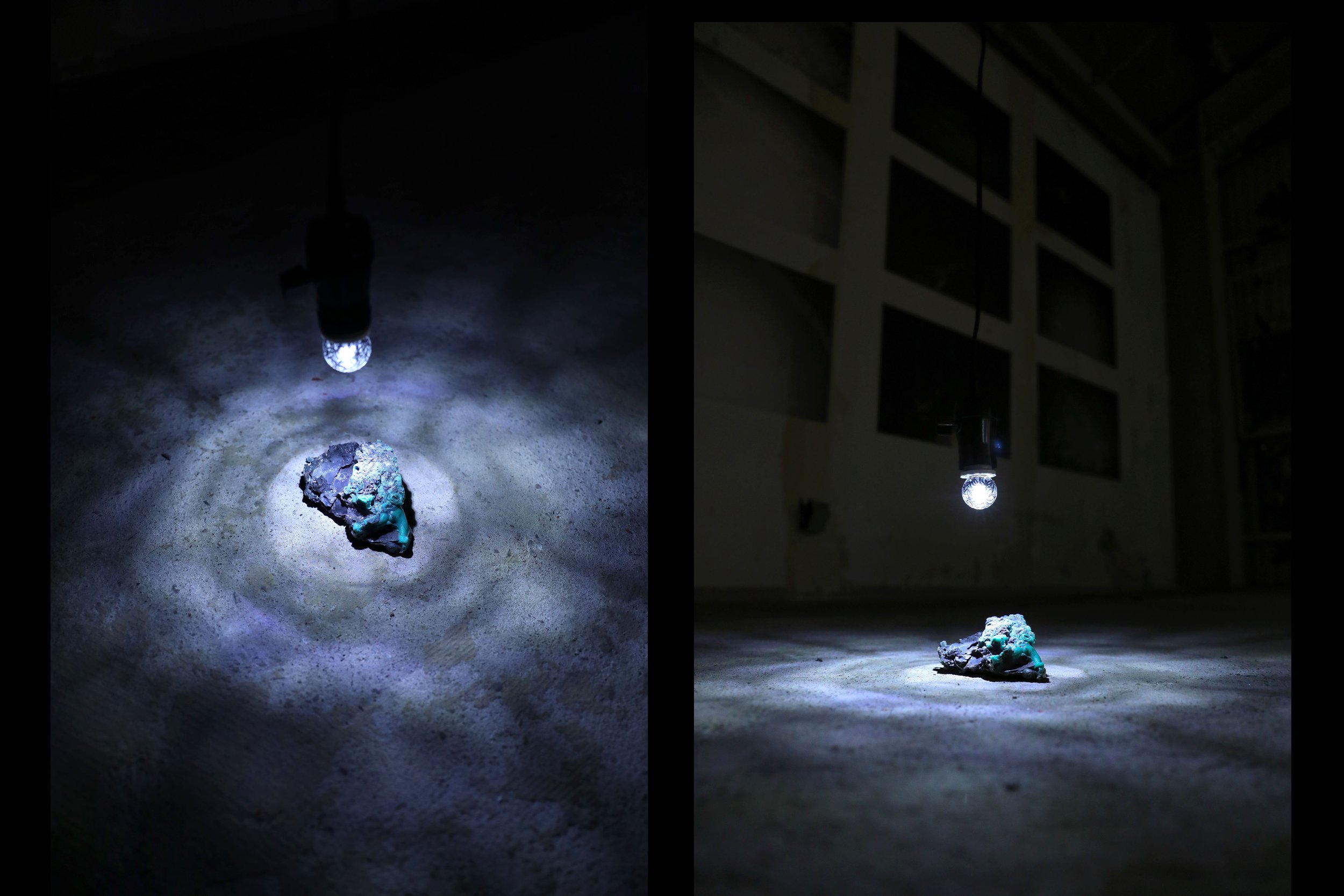 Anna Gabriele
ULUU // substance release
JP, 2017
___
installation
oil on acrylic panel, burnt plastic marinal debris, light bulb, photo print on vinyl sheet