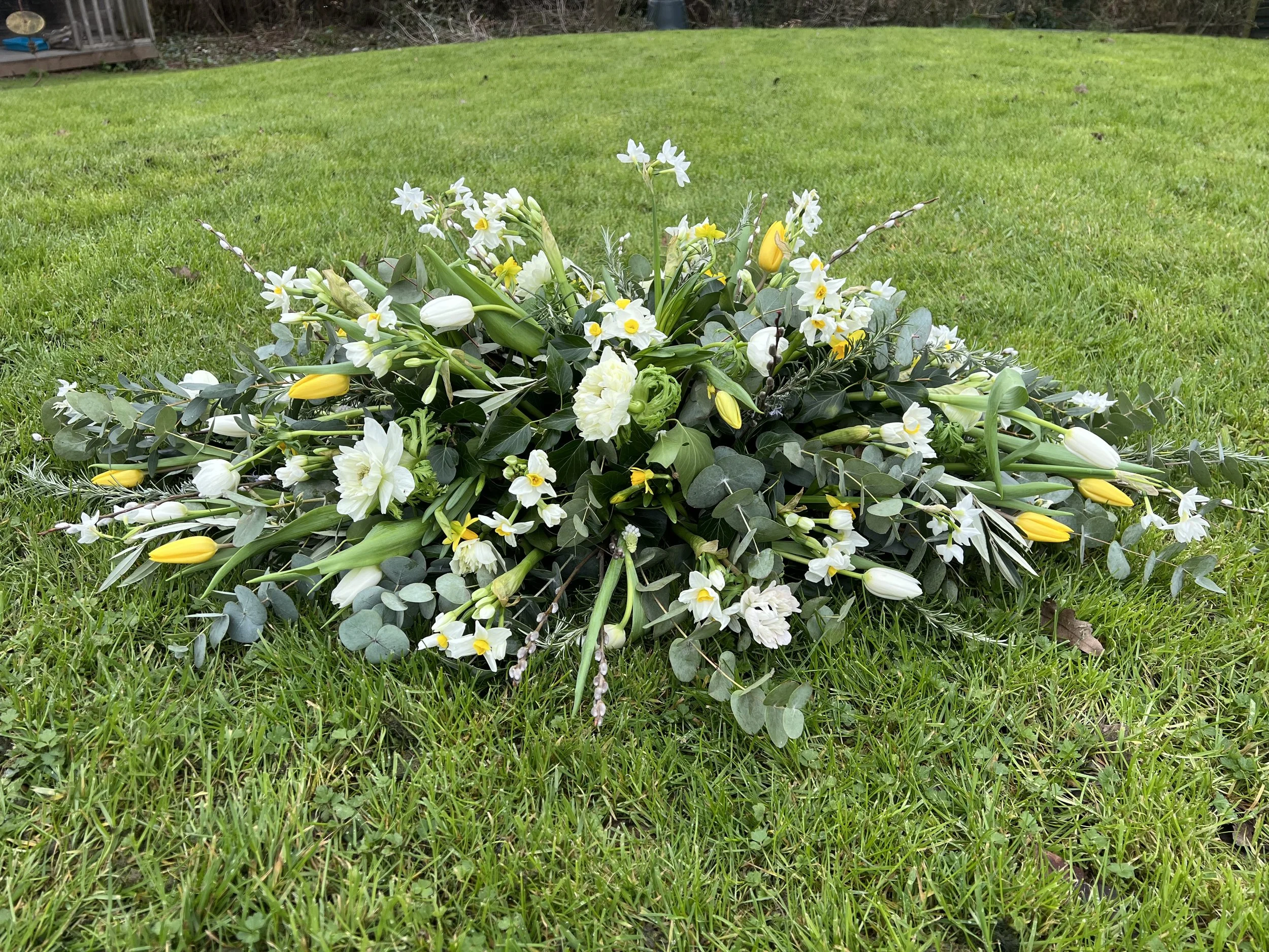 Spring Funeral Spray Including Bulbs