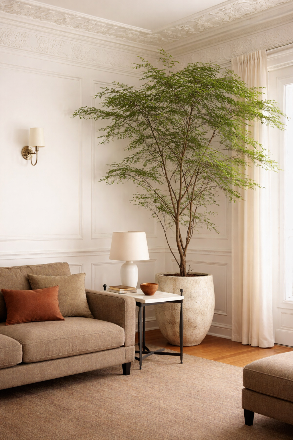 Detail-driven installation showing precise botanical placement