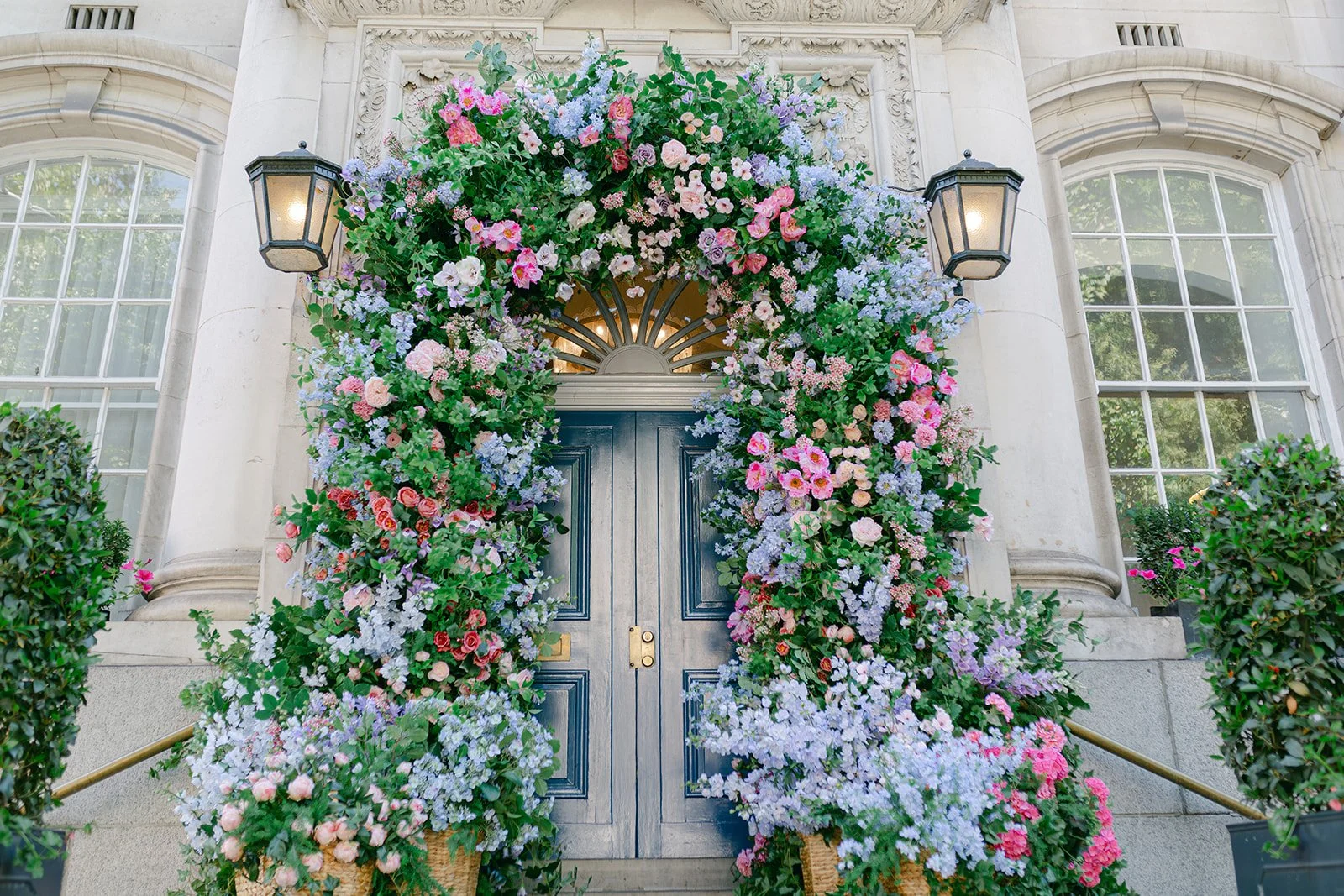 Chelsea in Bloom floral installation exterior view by Luby Hart Design