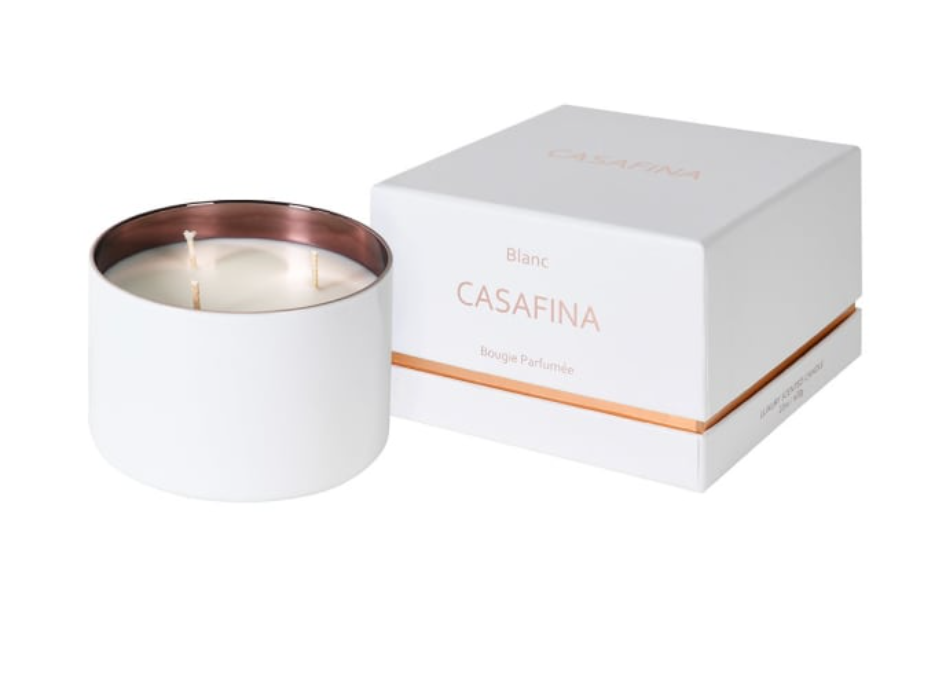 Blanc Rose Damas Candle with Gift Box