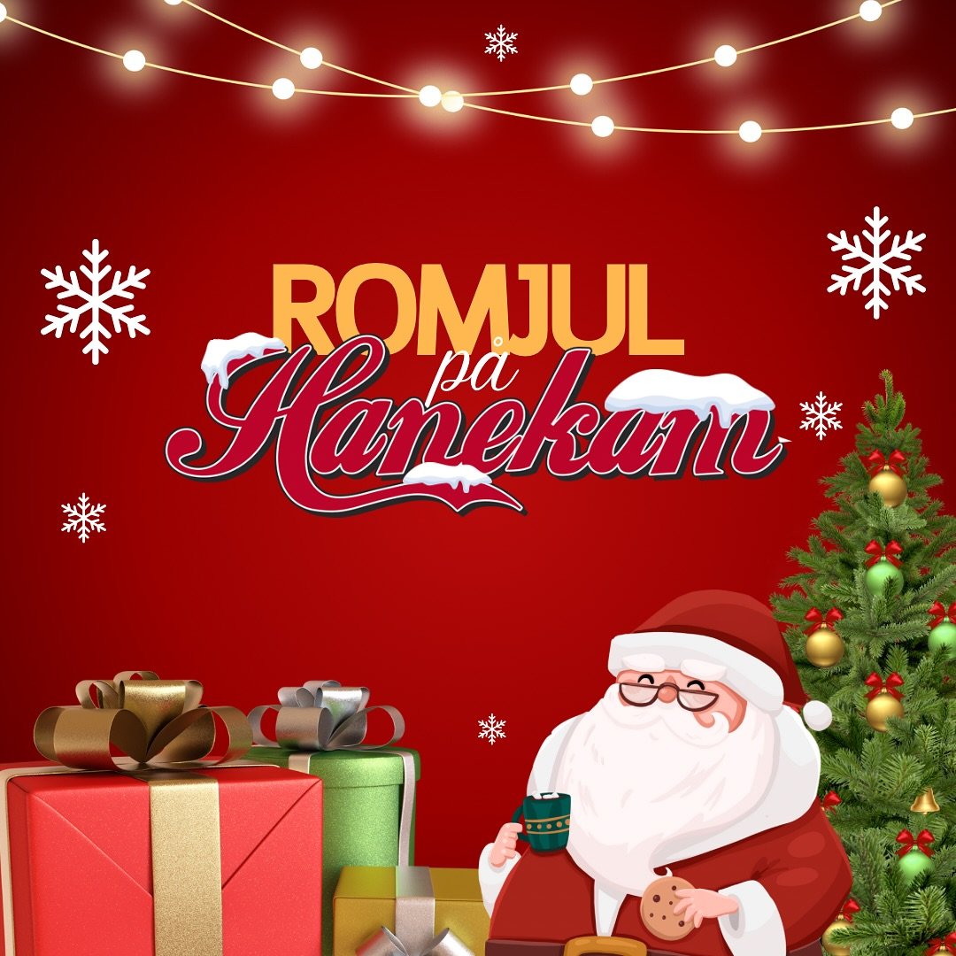 God jul fra oss p&aring; Hanekam! Vi har satt opp romjulen for  n&aring;r dere er stappmett p&aring; pinnekj&oslash;tt og trenge &aring; brenne av noen kalorier!

24. Desember
Kom &aring; ta et lite avbrekk n&aring;r du er p&aring; siste hunt for jul
