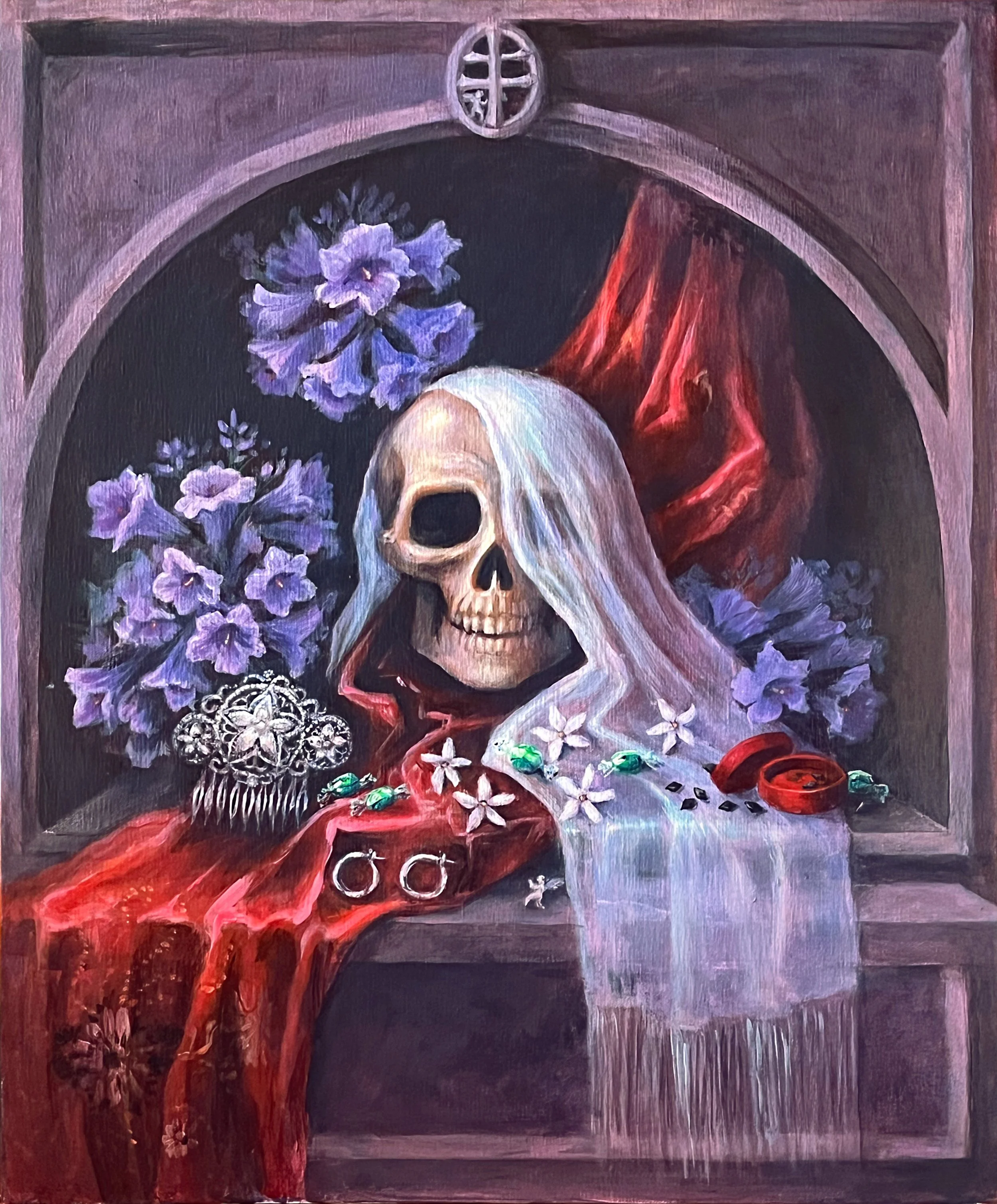 "Memento Mori - Relicario" Acrílico s/lienzo 55x65cm, 2026