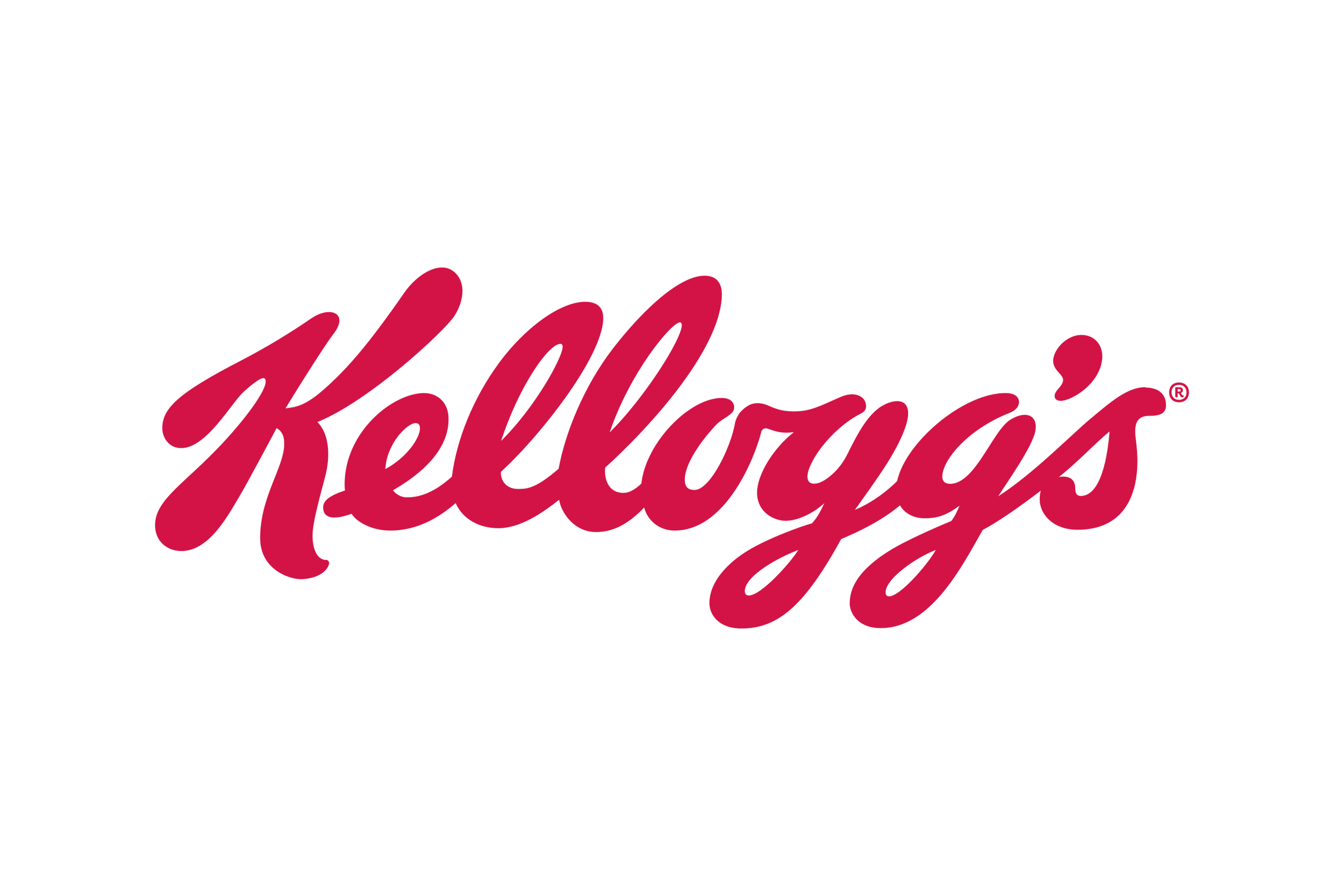 Kellogg's logo in red cursive text on a black background.