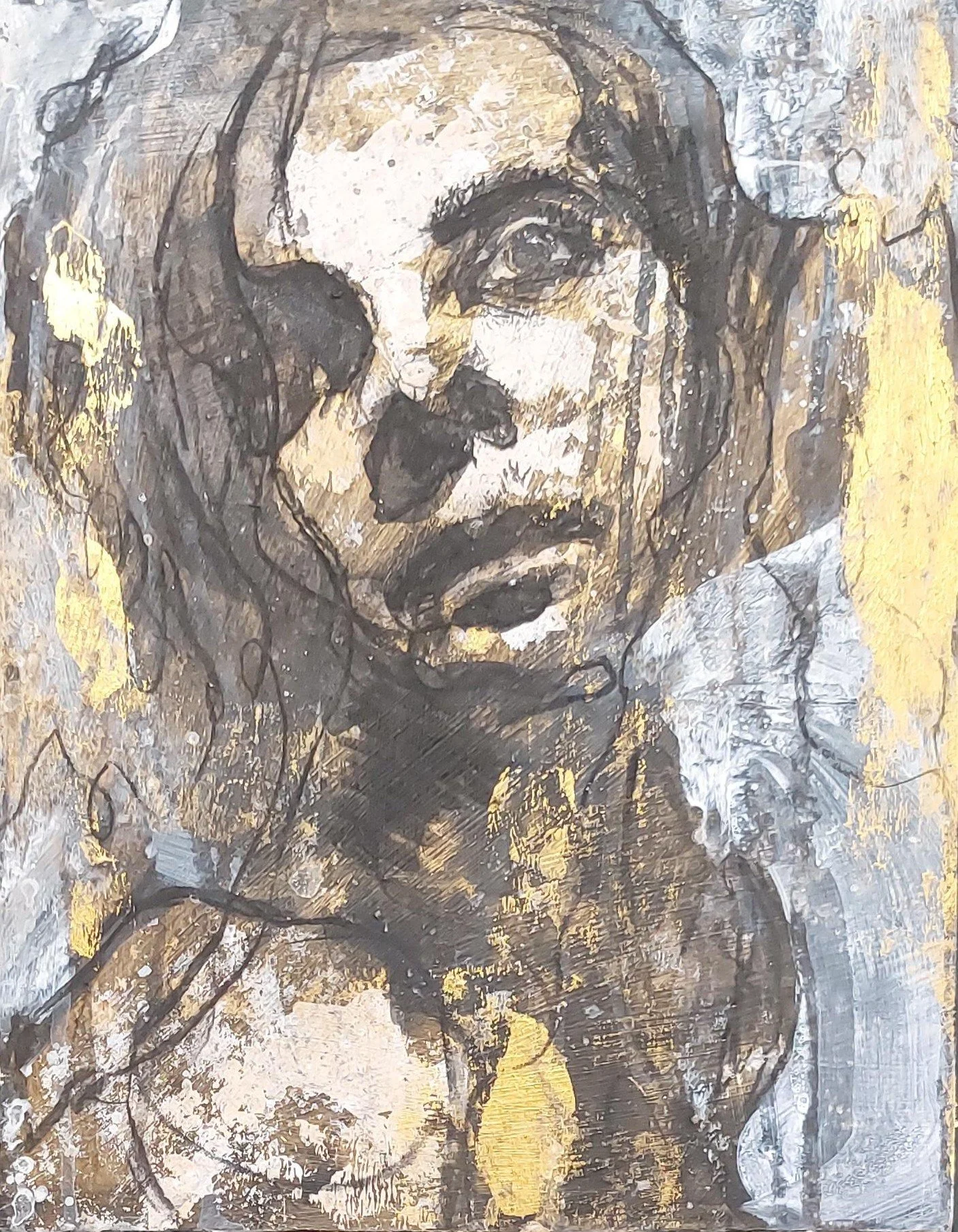 Queens of Chaos X
Mixed media on wooden panel
11 x 14 inches
