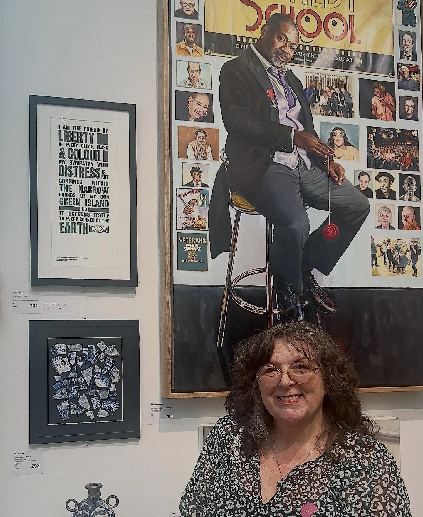 Varnishing Day at RWA Bristol. So happy to be here 🎉 
The exhibition looks incredible. 

Seen with my painting of Staffordshire pottery &lsquo;Thirty-Six Pieces from a Staffordshire Garden&rsquo; is work by Wendy Elia RWA, Josie Philips and Theo Wan