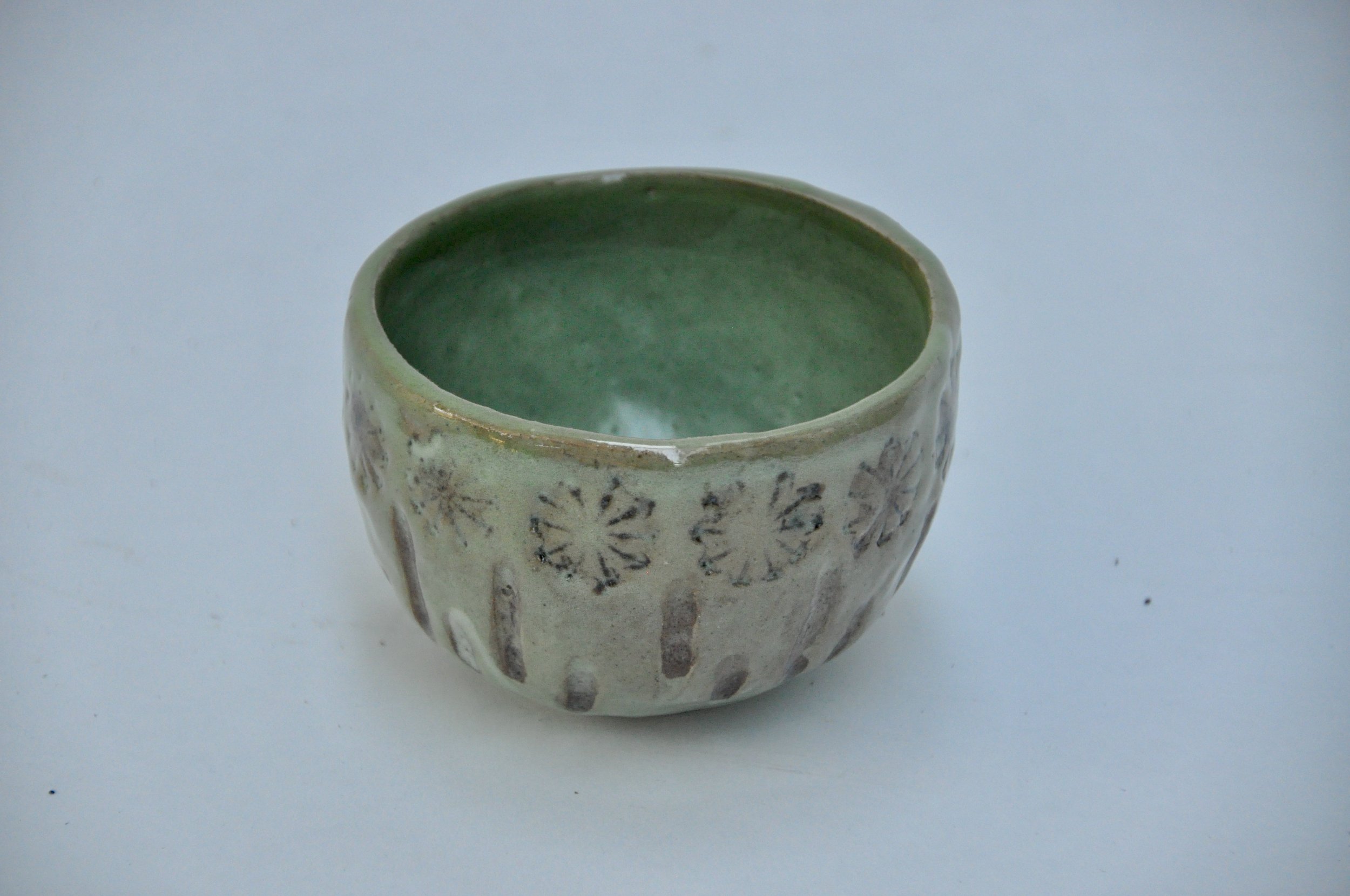 Pinch Pot (Green & Beige)