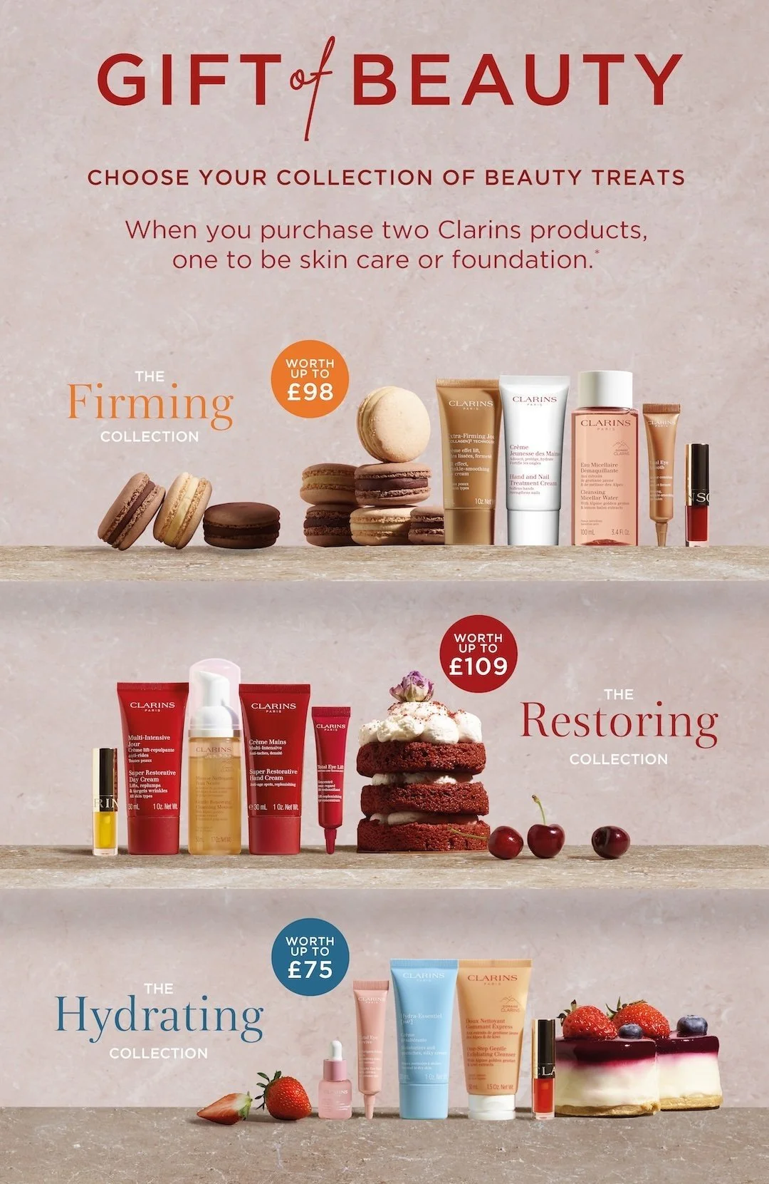 Buy 2 CLARINS Products, Get a Free Set Of Your Choice