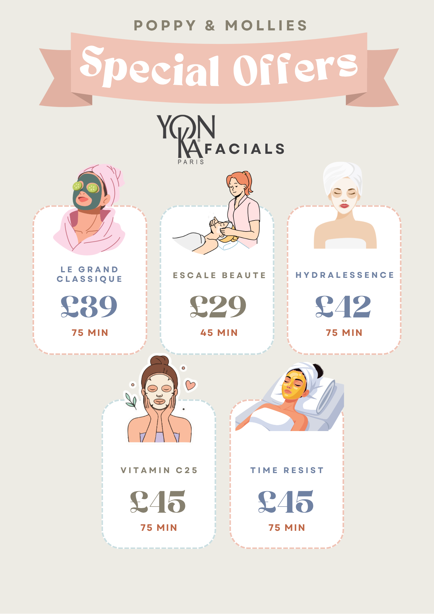 Poppy and Mollie Yon-Ka Facials