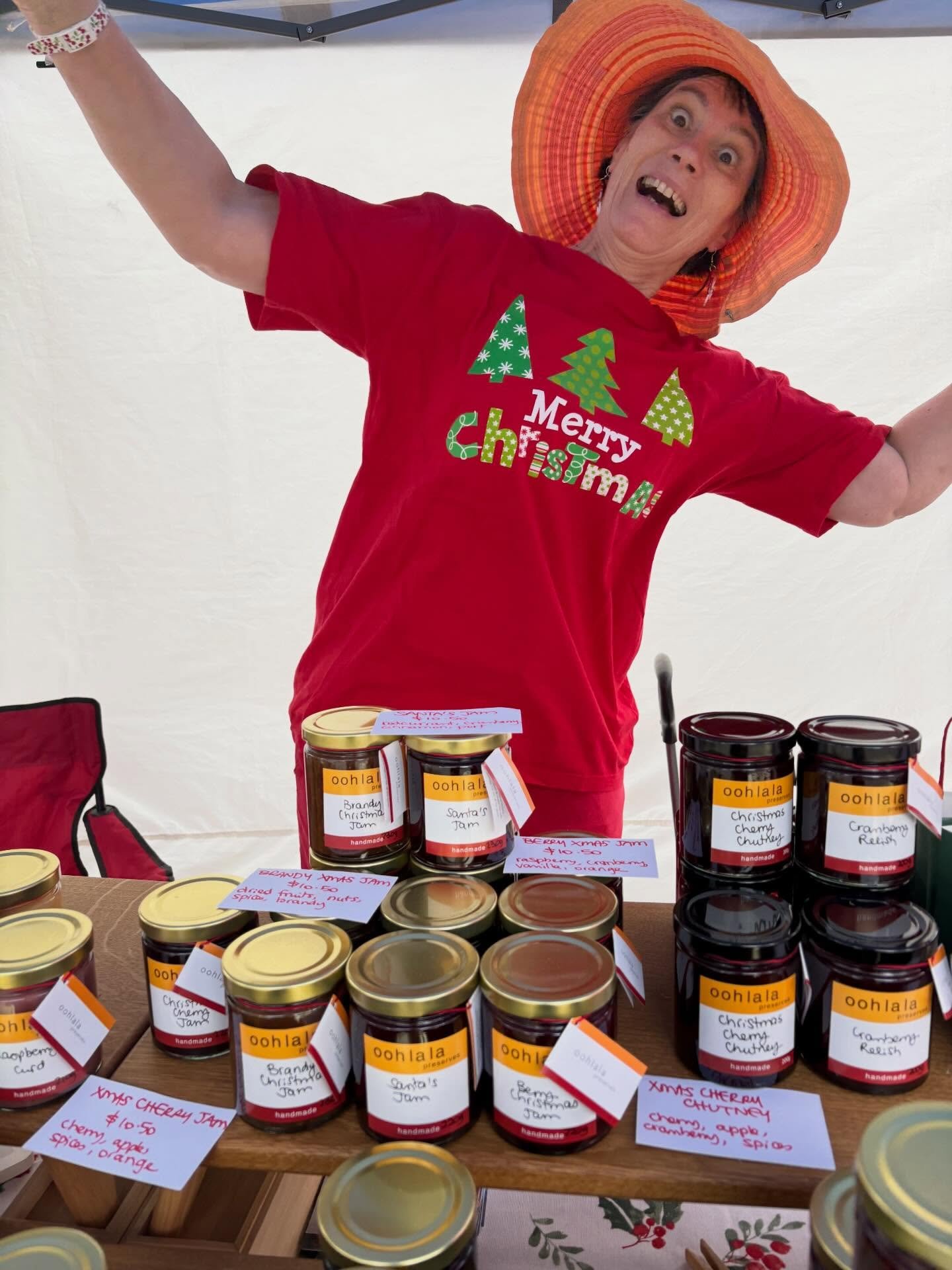 Anne from @oohlalapreserves is bouncing with excitement! Her Brandy Christmas Jam, Berry Christmas Jam &amp; Santa Jam 🎅 are back and sweeter than ever. 🍓🎄🎅✨

Find her at Manning tomorrow!

📍 Manning Road Farmers Market
📍 Hedley Place, Bentley
