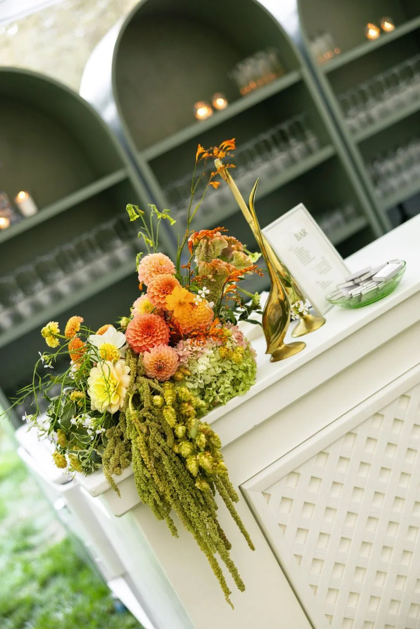 High art modern wedding bar flower sculpture.jpeg