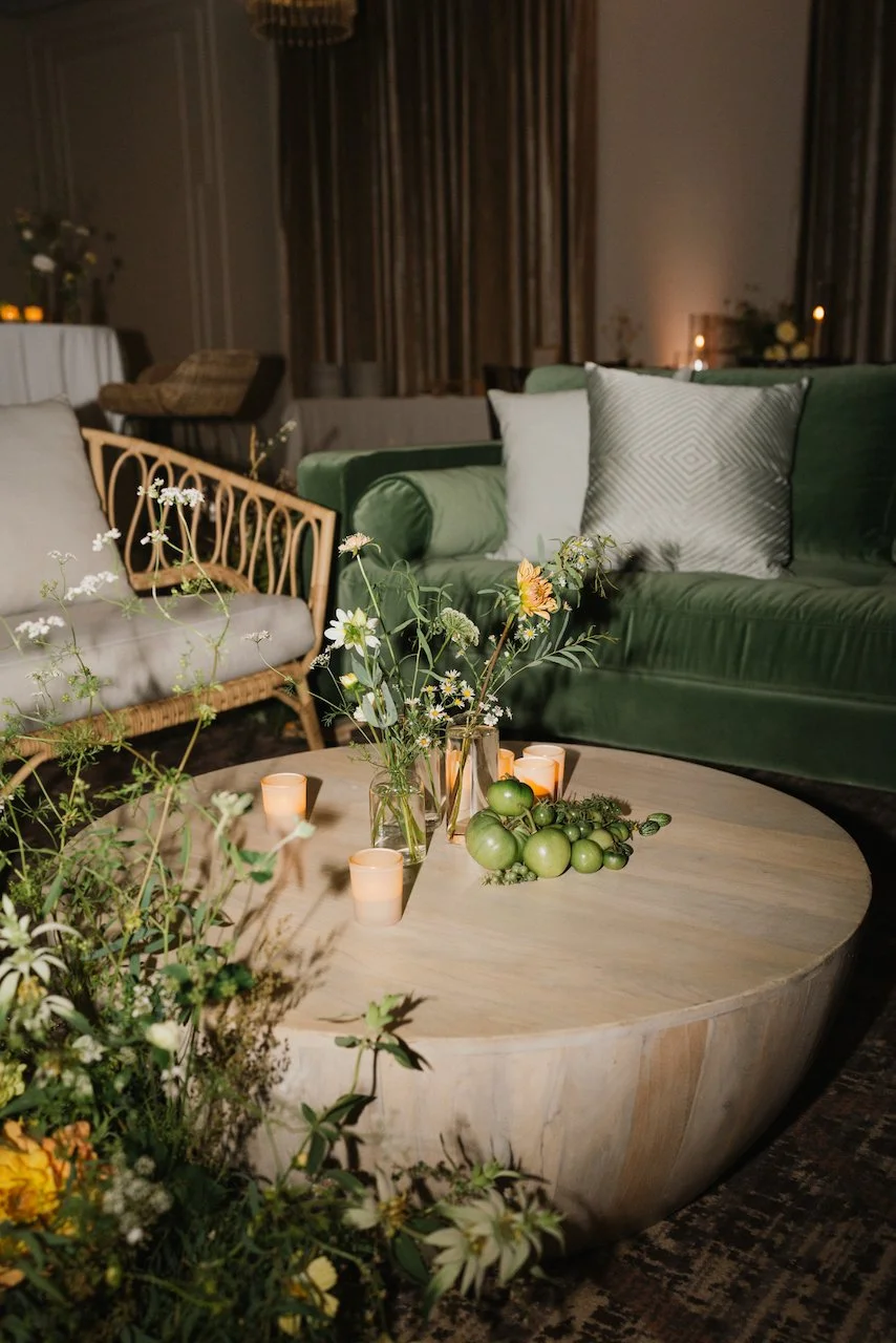 Wedding Flowers at the reception Lounge; Image by Isles of Ivory