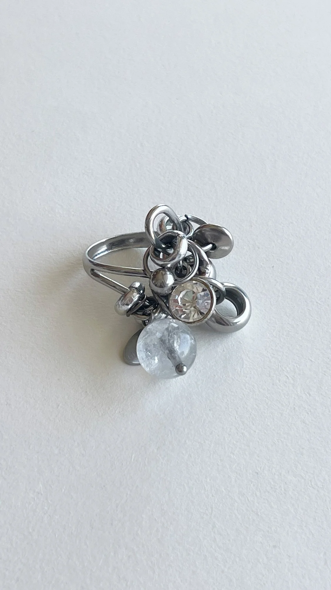 Silver charm ring