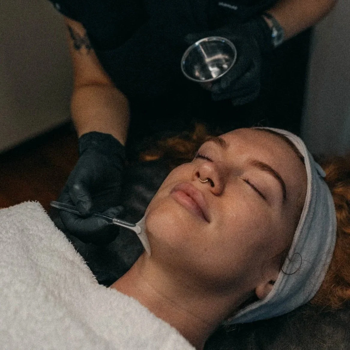 enzyme mask treatment with skin looking like a glazed dewy donut
