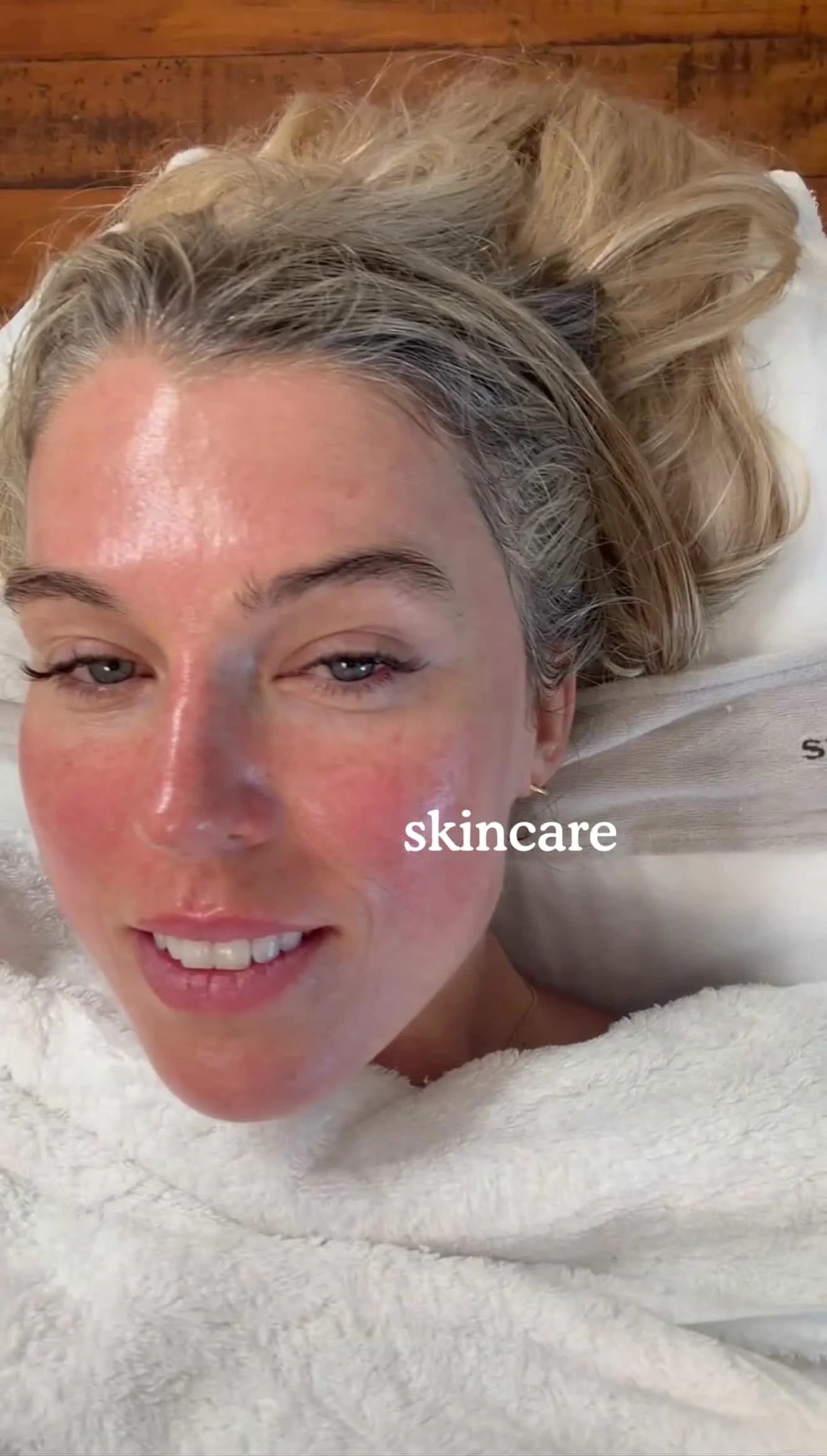 woman on treatment bed with dewy glowing skincare reel cover