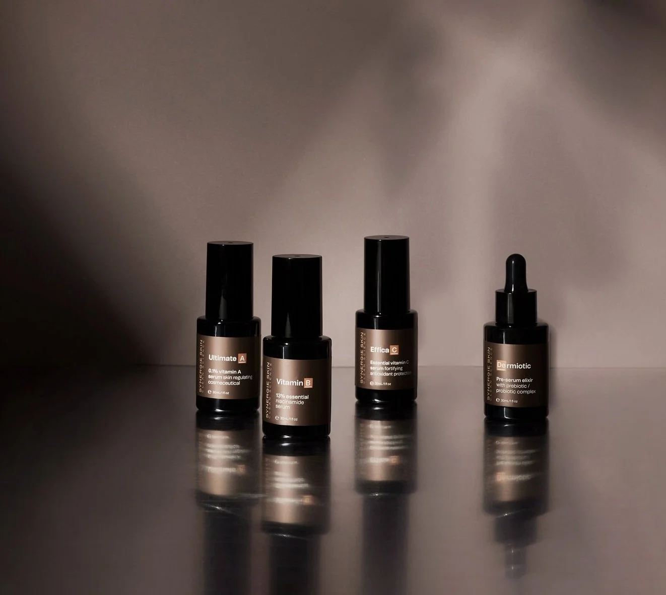 synergie skin core products skincare routine ABCD or ultimate a vitamin b effica c dermiotic