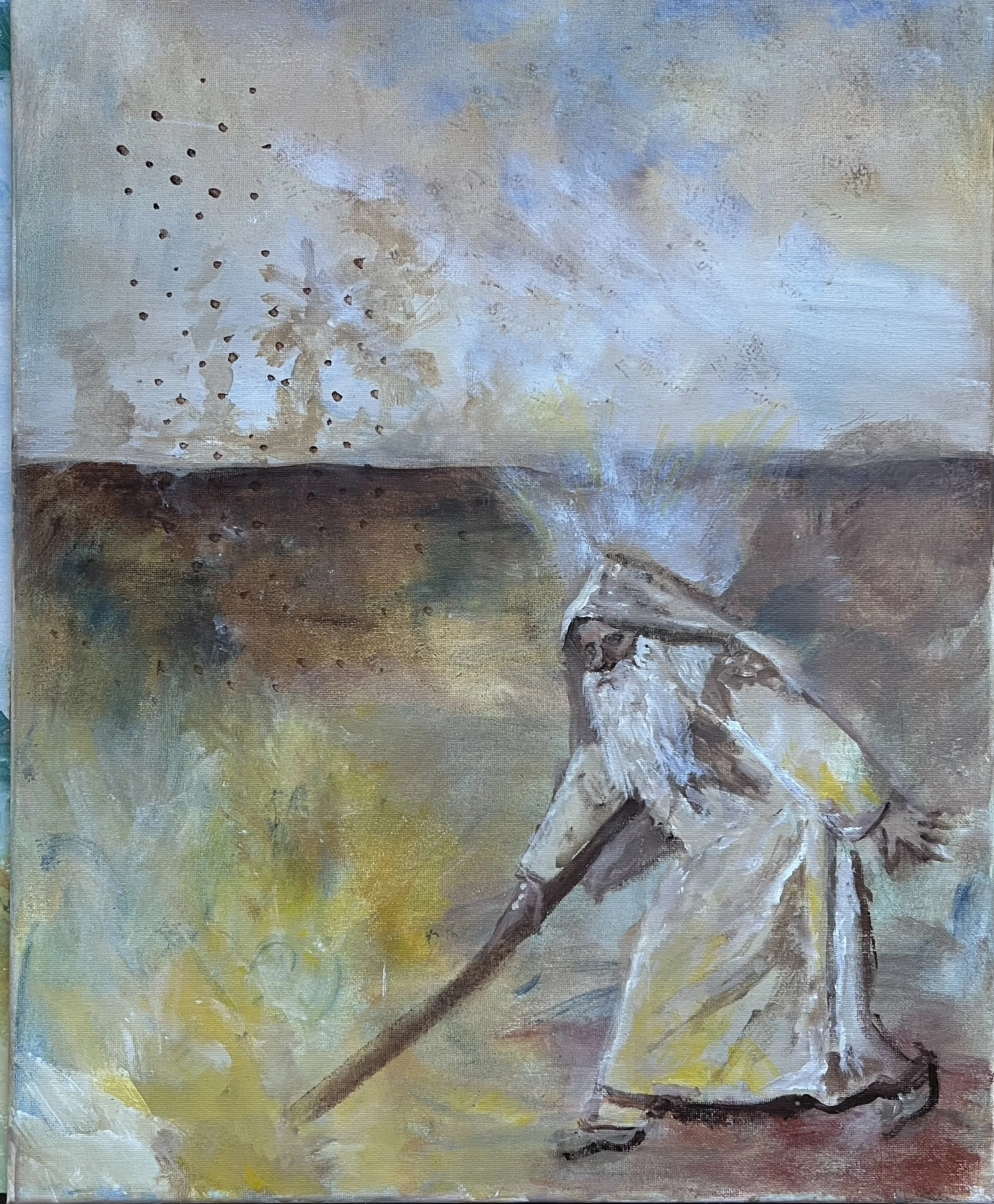 3rd Plague- Gnats acrylic on canvas nfs