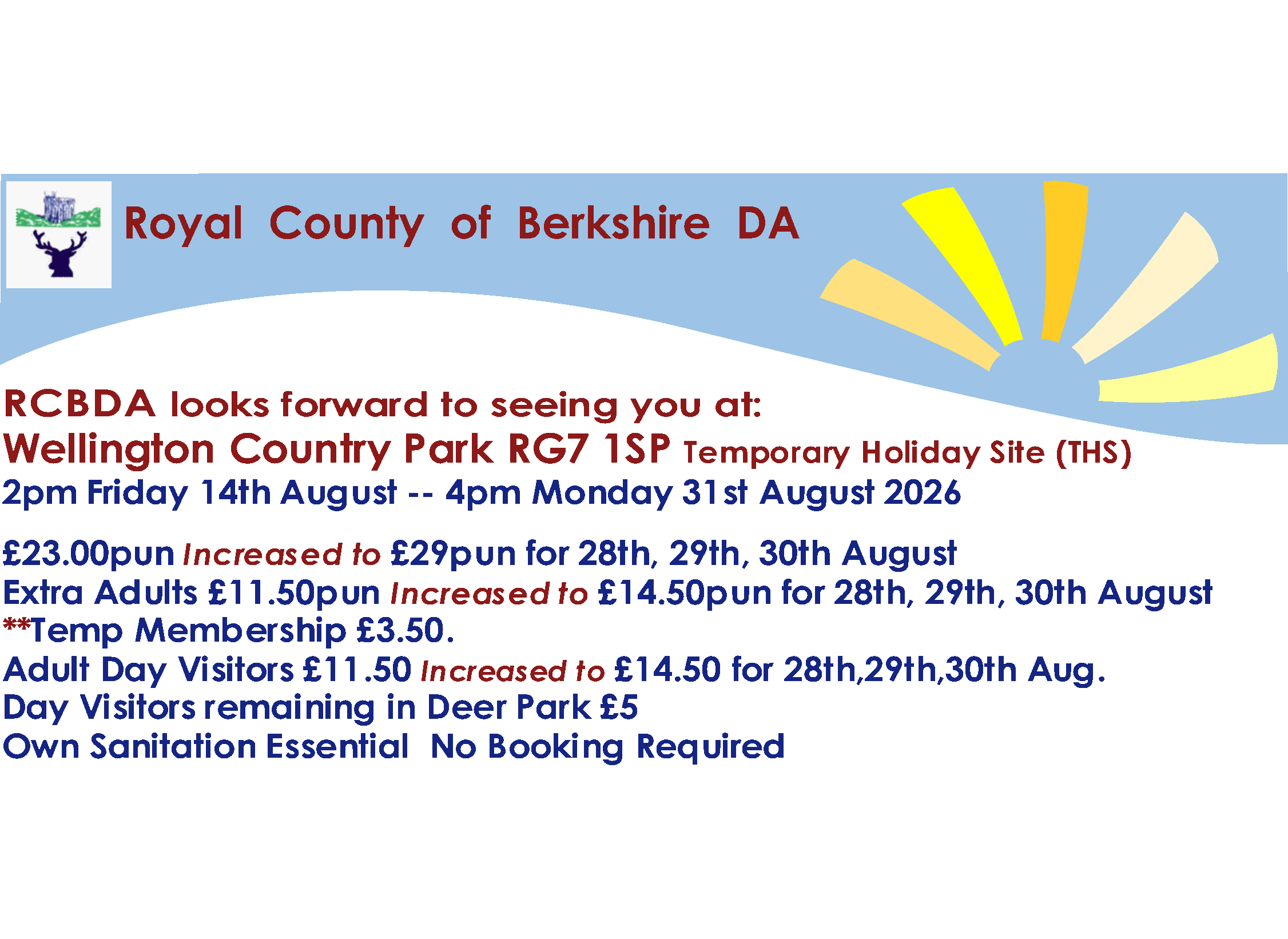 Wellington Country Park Temporary Holiday Site