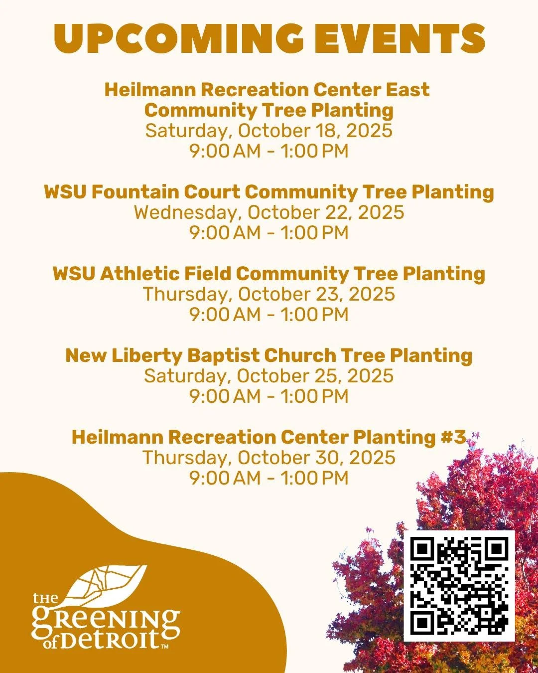 Fall Planting is HERE!  We are in the thick of Fall Planting season, and we have so many exciting opportunities this month for everyone to get out and plant a tree.  See you there!
Register at the link in our bio!