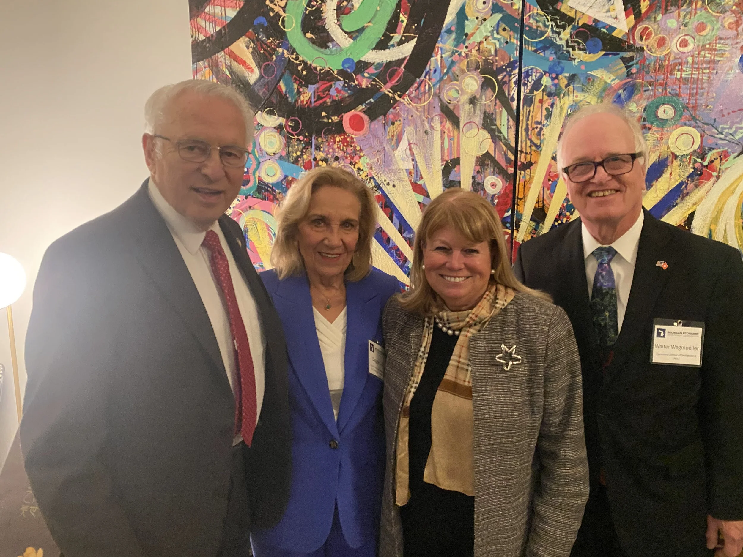 Swiss consul Walter and Doreen Wegmueller join Andris and Dagnija in discussing The Wall Falls, A Woman Rises. November 12, 2025