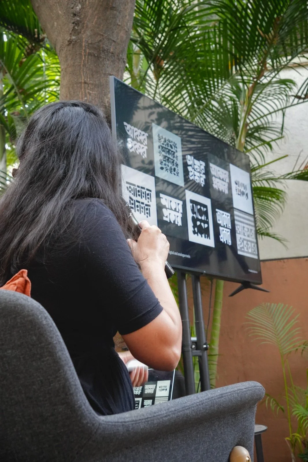 Sulekha Rajkumar showcashing her type design work at JAM