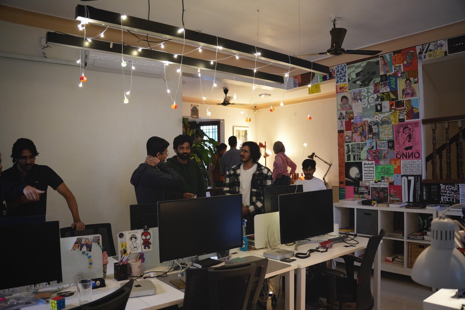 People chilling and talking inside Junglegym Studio