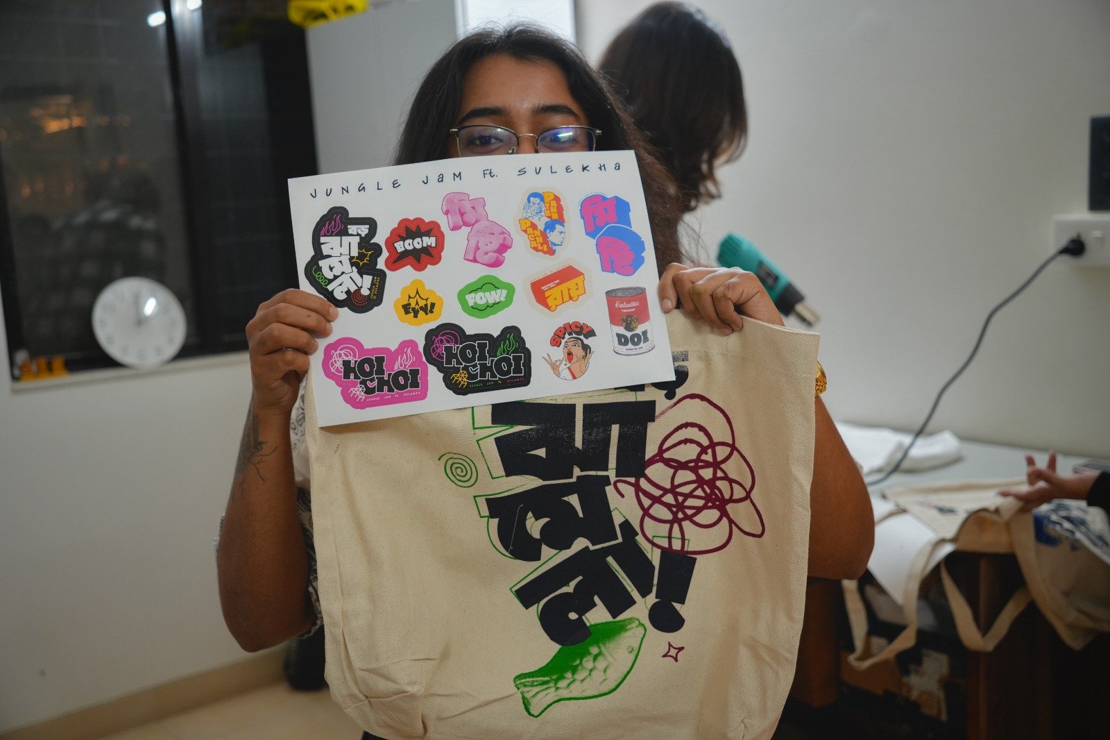 JAM attendees screen printing their designs