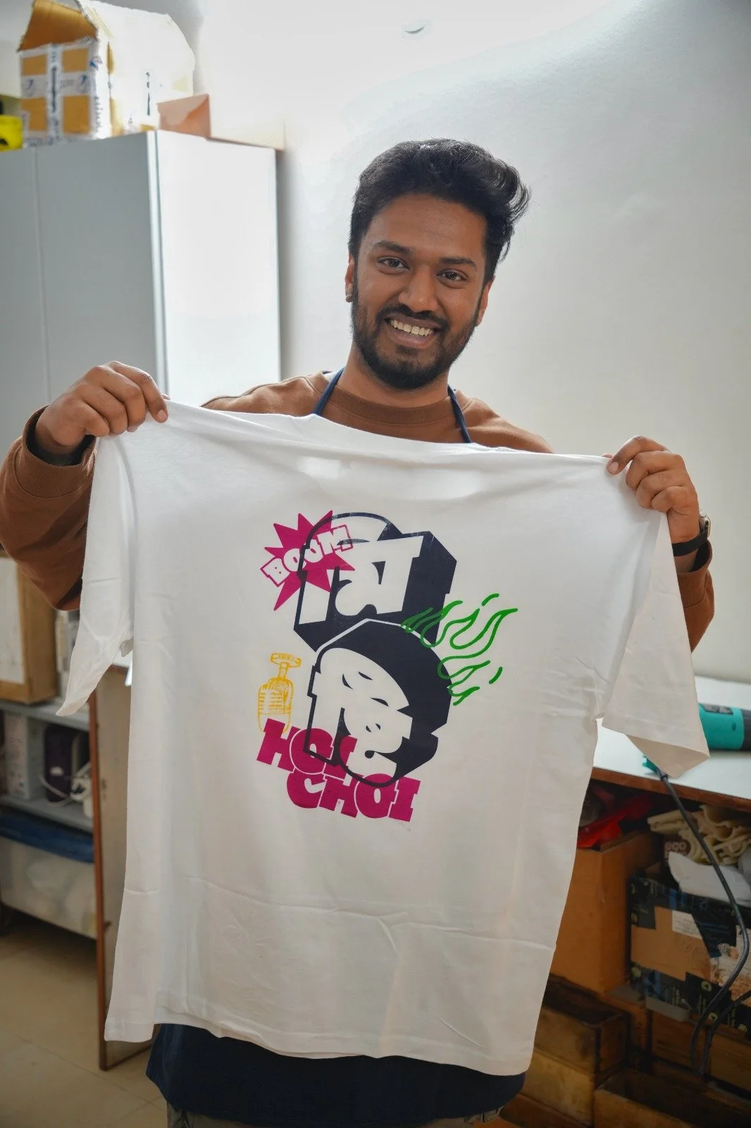 JAM attendees screen printing their designs