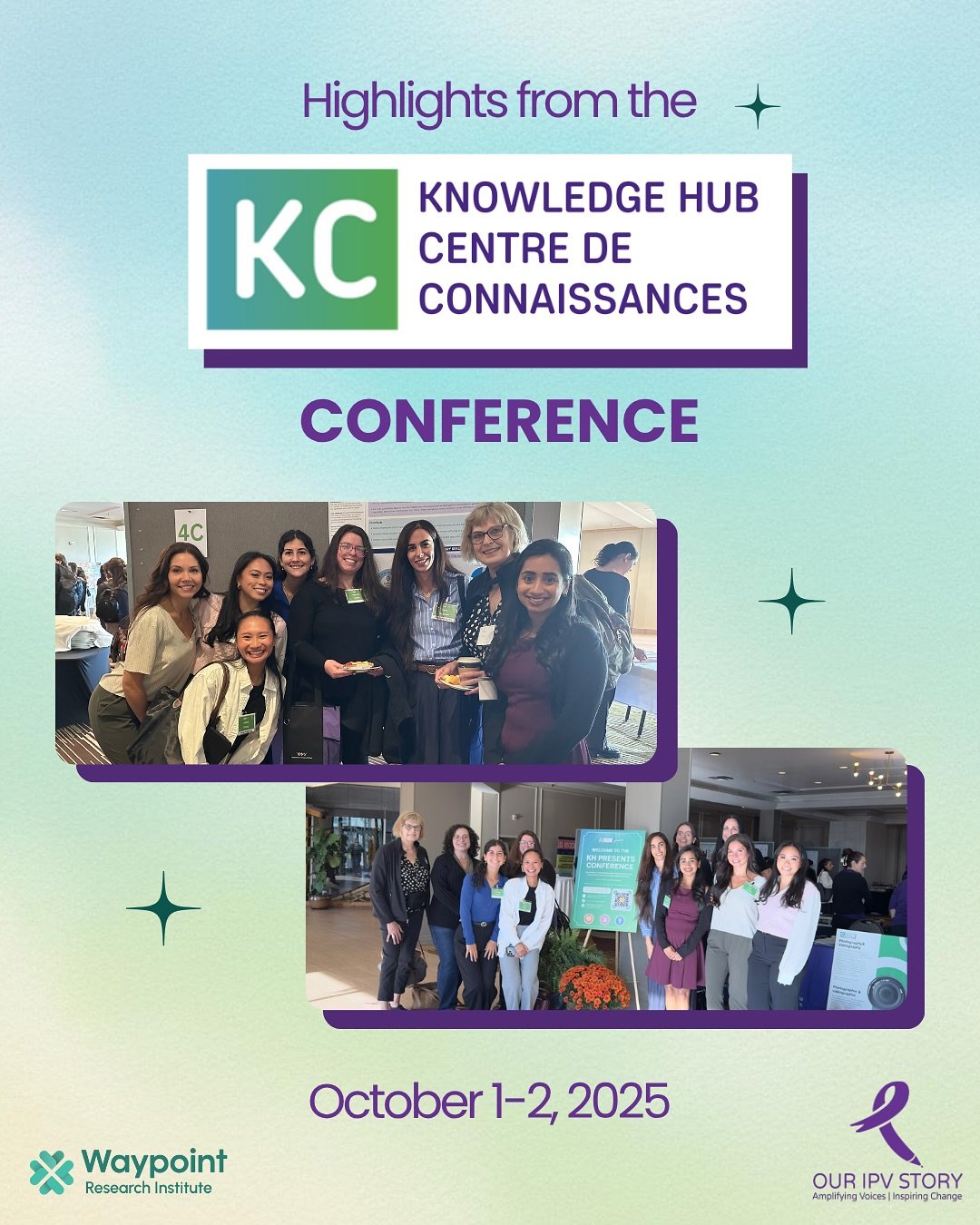 Highlights from our time at Innovations in Addressing Gender-Based Violence and Trauma and Violence-Informed Health Promotion: A National Conference 📚

Our IPV Story Team and other members of the Waypoint Research Institute attended the Knowledge Hu