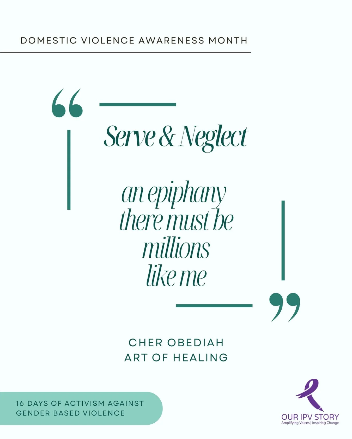 Art of Healing by Cher Obediah reflects her journey of finding healing after her experience with domestic abuse. This powerful and thought provoking project which includes art and poetry shows us that using art as self-expression can hold power for p