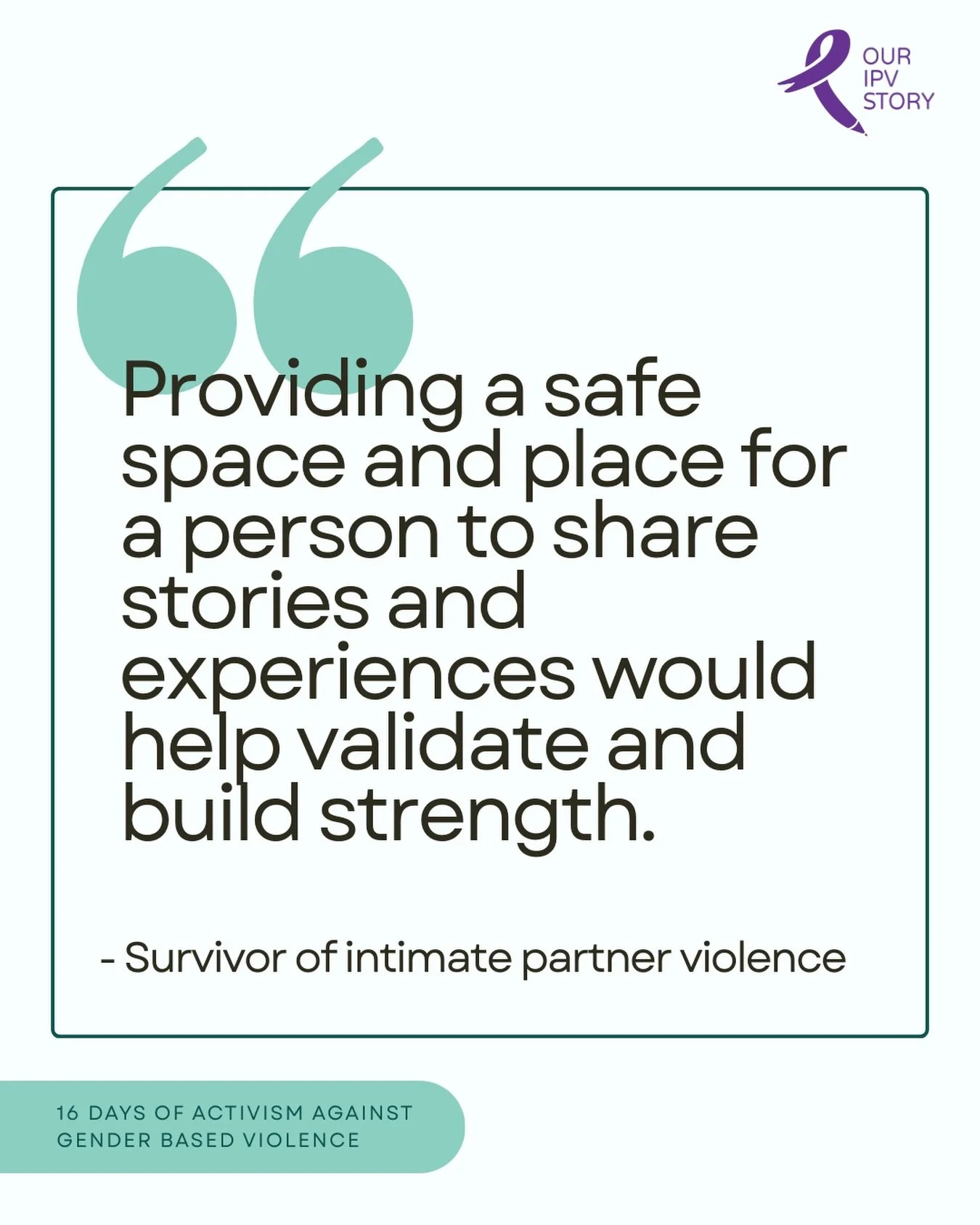 💜 As the 16 Days of Activism continues, we are inviting you to read stories sent into us from survivors of intimate partner violence (IPV). Through storytelling and the sharing of survivor stories, we are working to amplify survivors&rsquo; voices, 