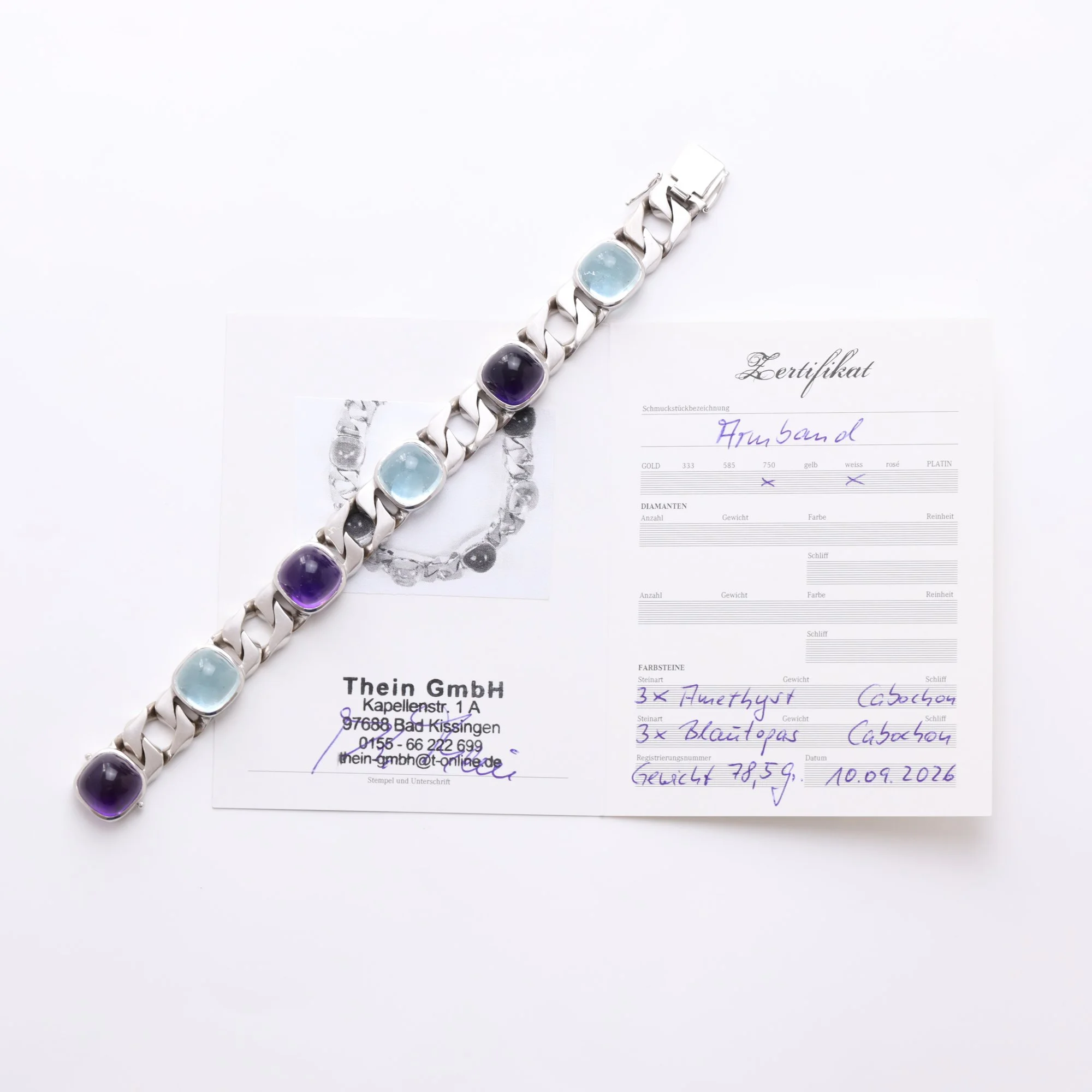 Massive 18k White Gold Sculptural Curb-Link Bracelet with Amethyst & Blue Topaz Cabochons.jpg