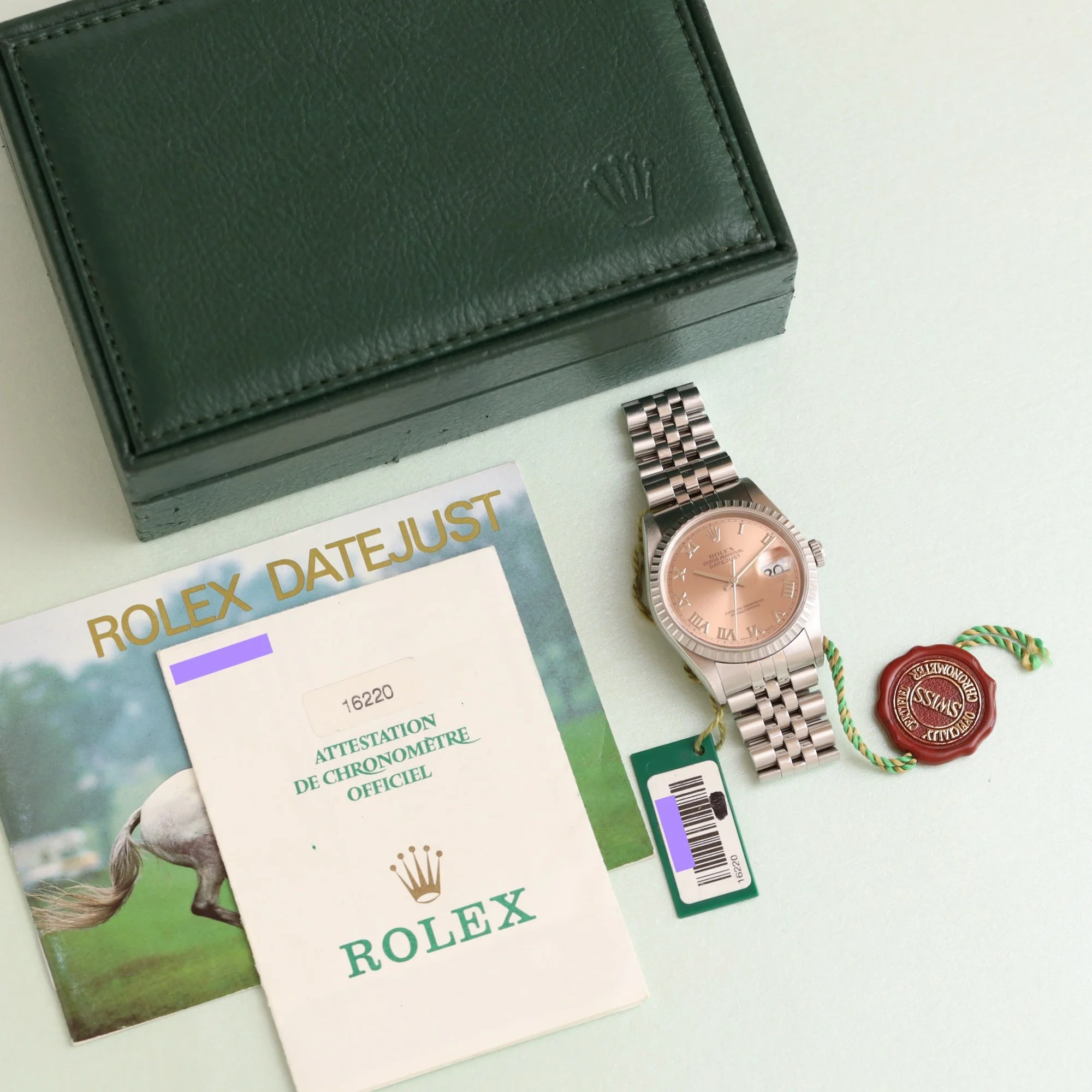 1999 Unpolished Rolex Datejust 16220 Rosé "Salmon" Dial Fullset.jpg