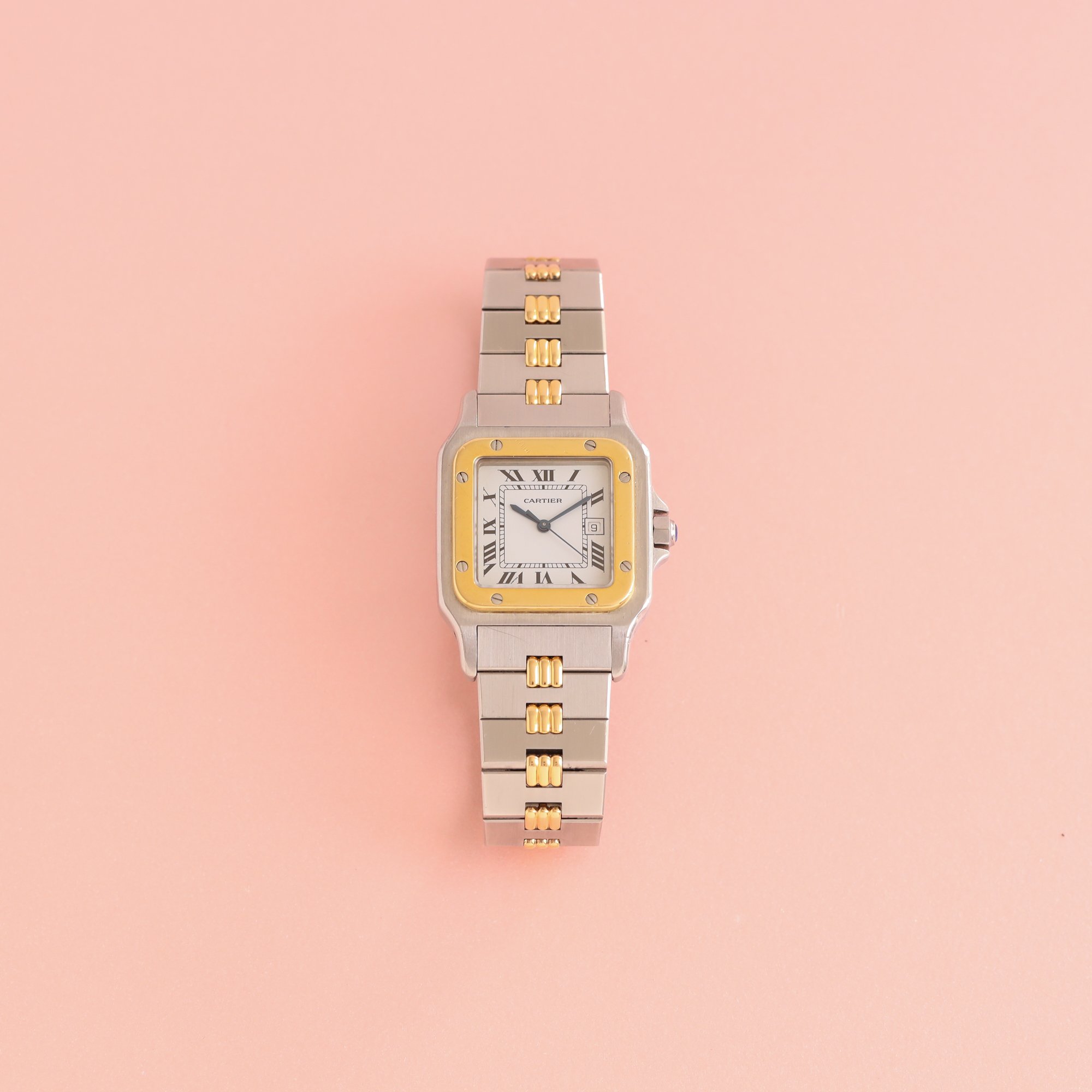 1983 Cartier Santos Carrée 2961 "Godron" Bracelet Fullset.jpg