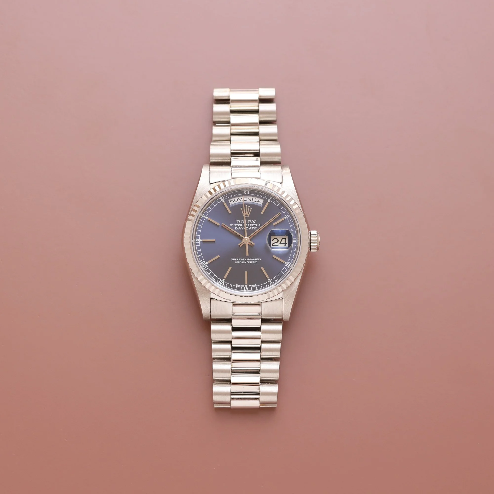 1999 Rolex Day Date 18K 18239 Blue "Sunray" Dial Fullset.jpg