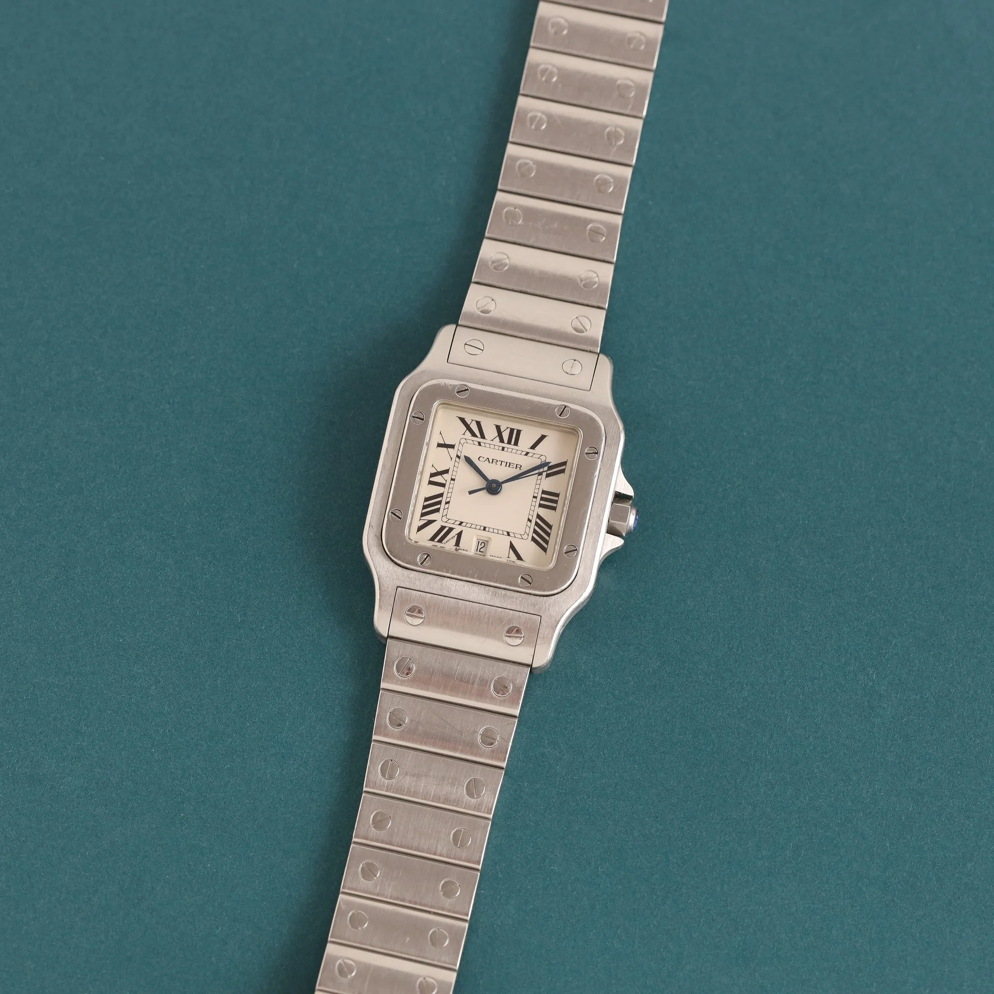 2003 Unpolished Cartier Santos Galbée Large Model 1564 "Ivory" Dial Mega Fullset.jpg