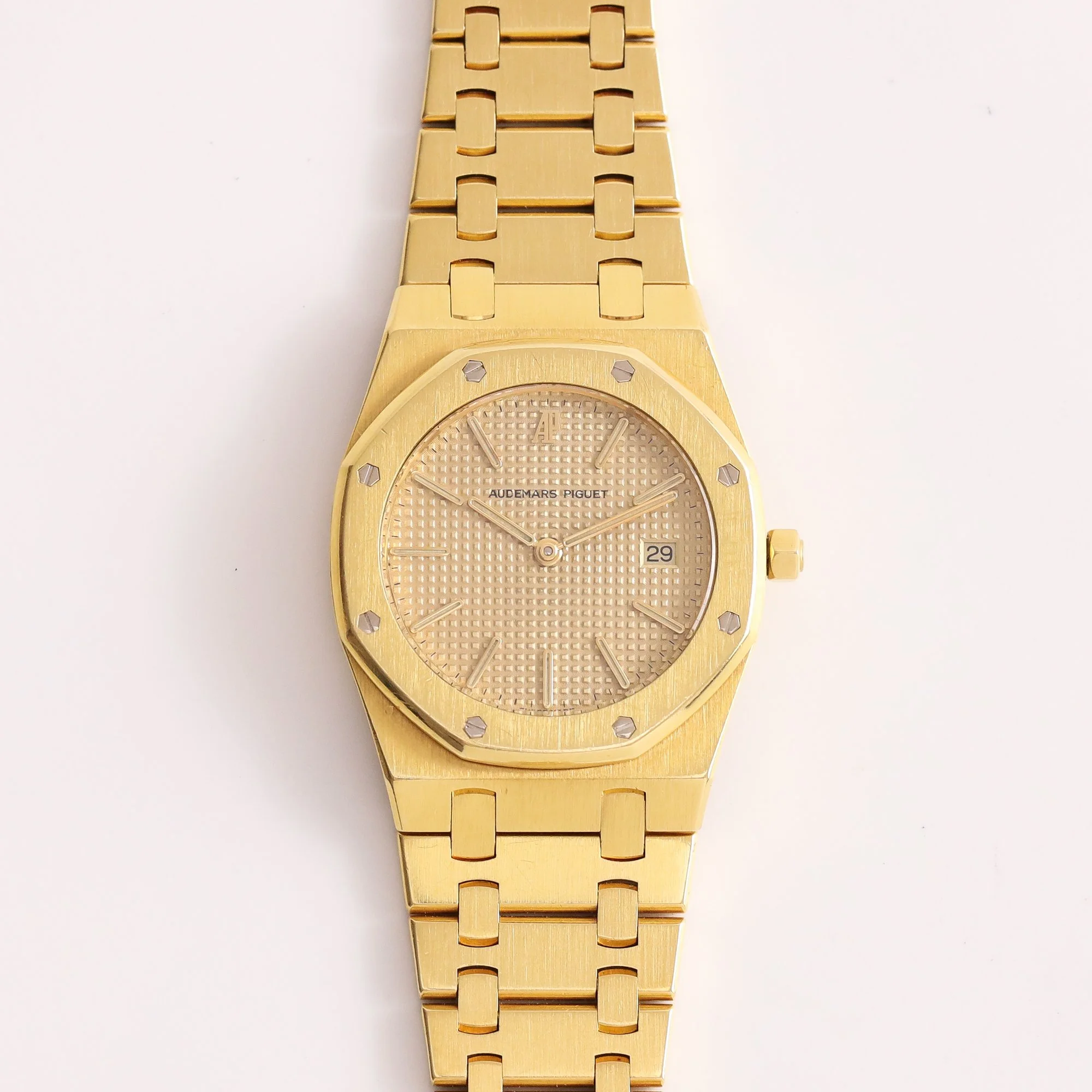 1980s Unpolished Audemars Piguet Royal Oak Midsize 56175BA "Havana" Tapestry Dial + Box.jpg