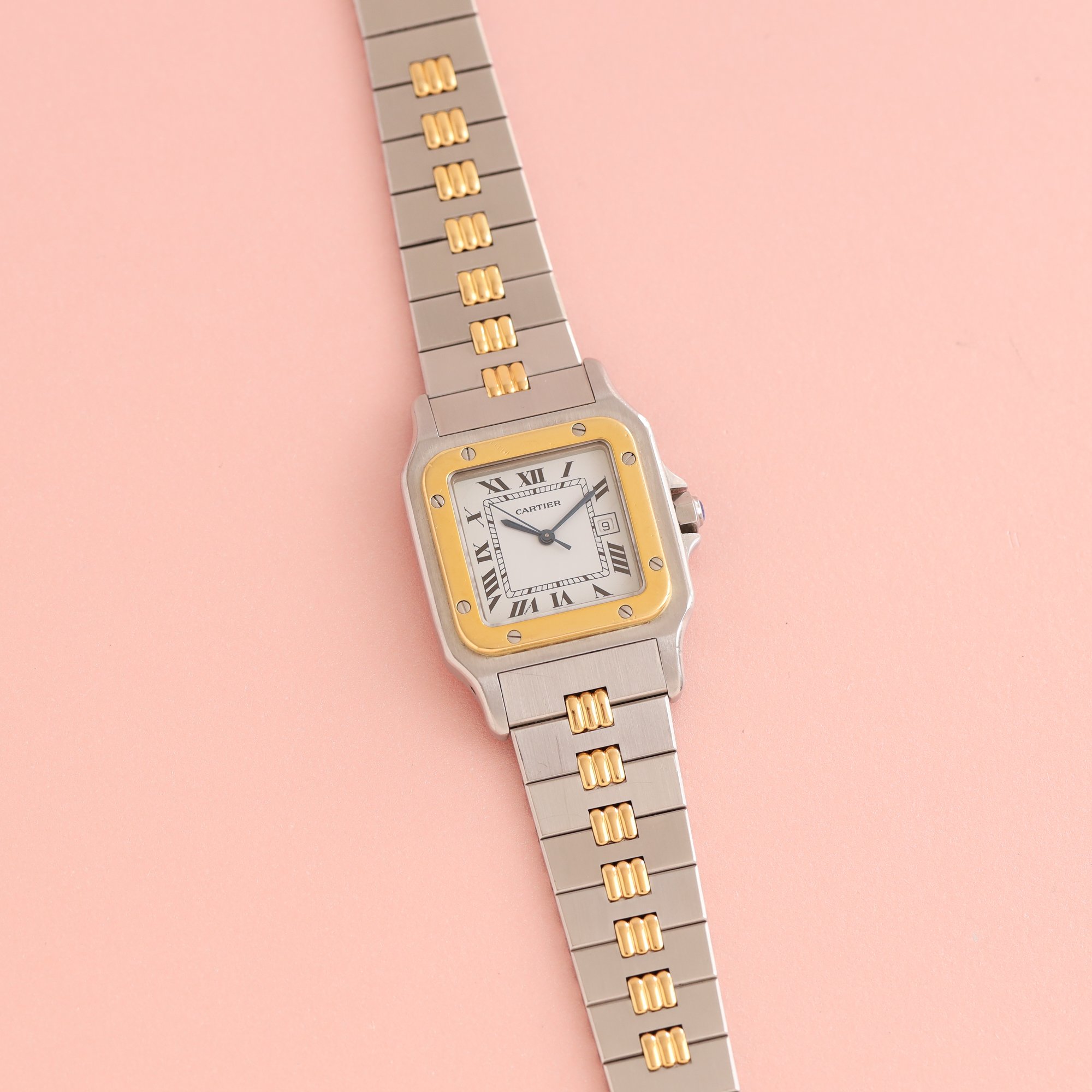 1983 Cartier Santos Carrée 2961 "Godron" Bracelet Fullset.jpg
