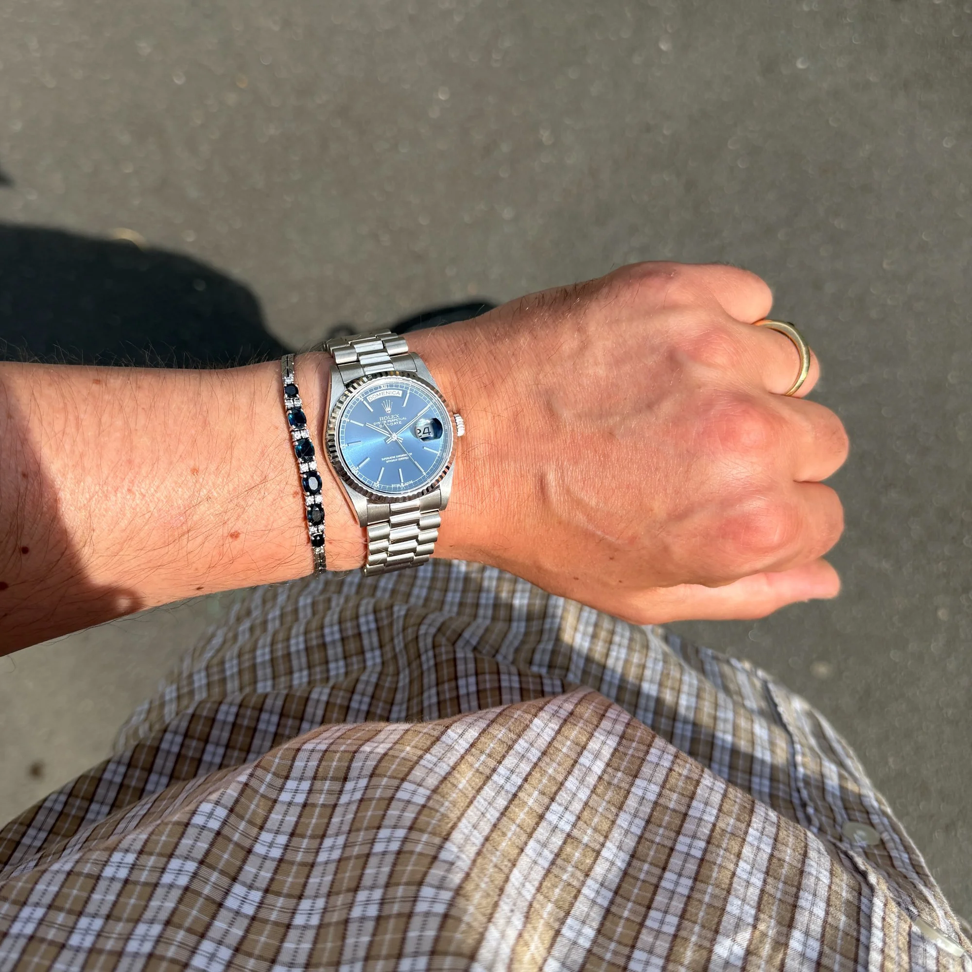 1999 Rolex Day Date 18K 18239 Blue "Sunray" Dial Fullset.jpg